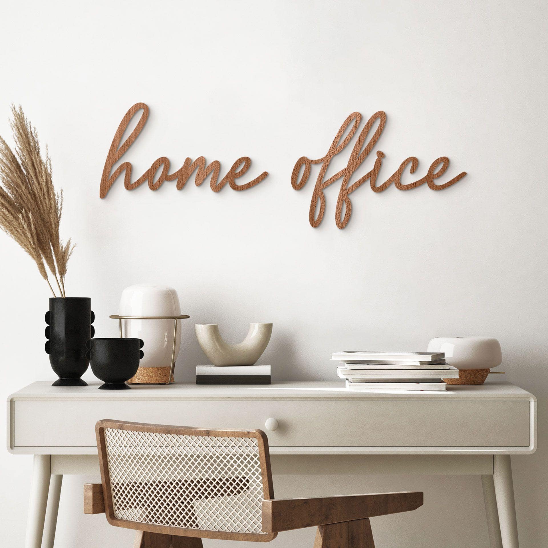 3D letras de madera oficina en casa - caoba