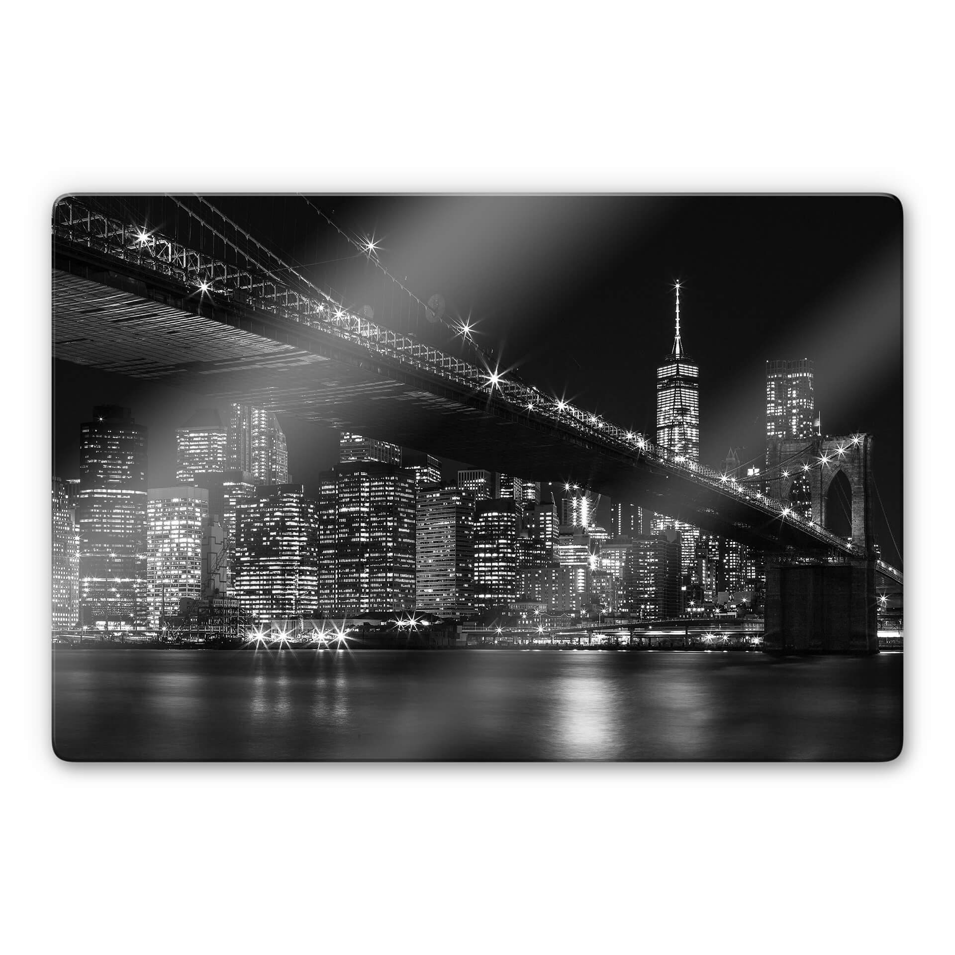 Glasschilderij New York bij nacht