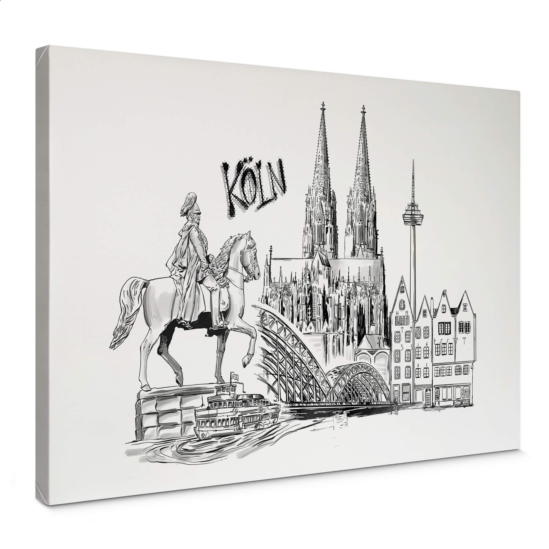 Lienzo Colonia - Blanco y negro - Love your City
