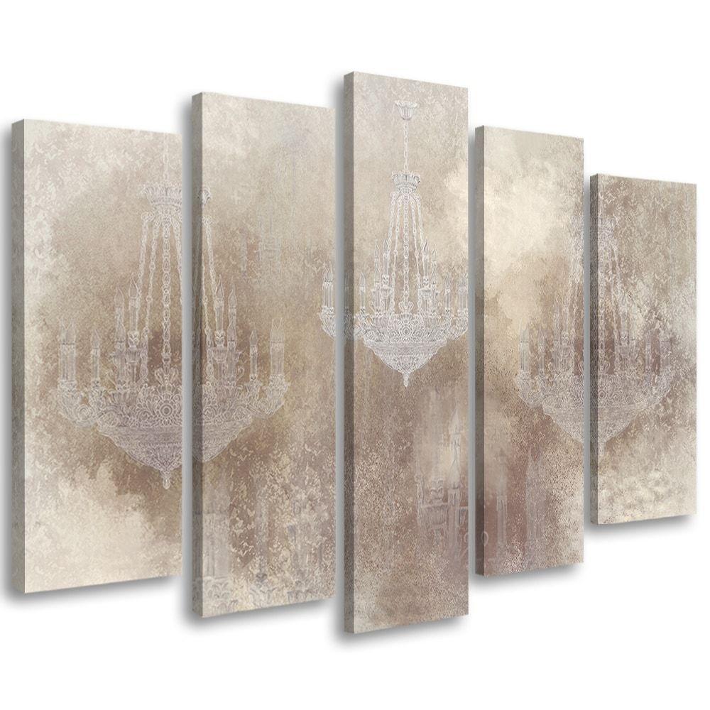 Canvas print 5 dele, lysekrone