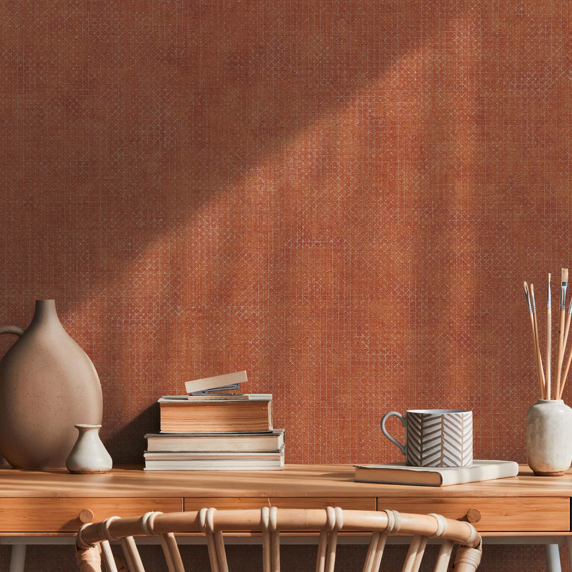 Papel pintado no tejido rojo naranja diseño papel pintado no tejido para cocina, pasillo