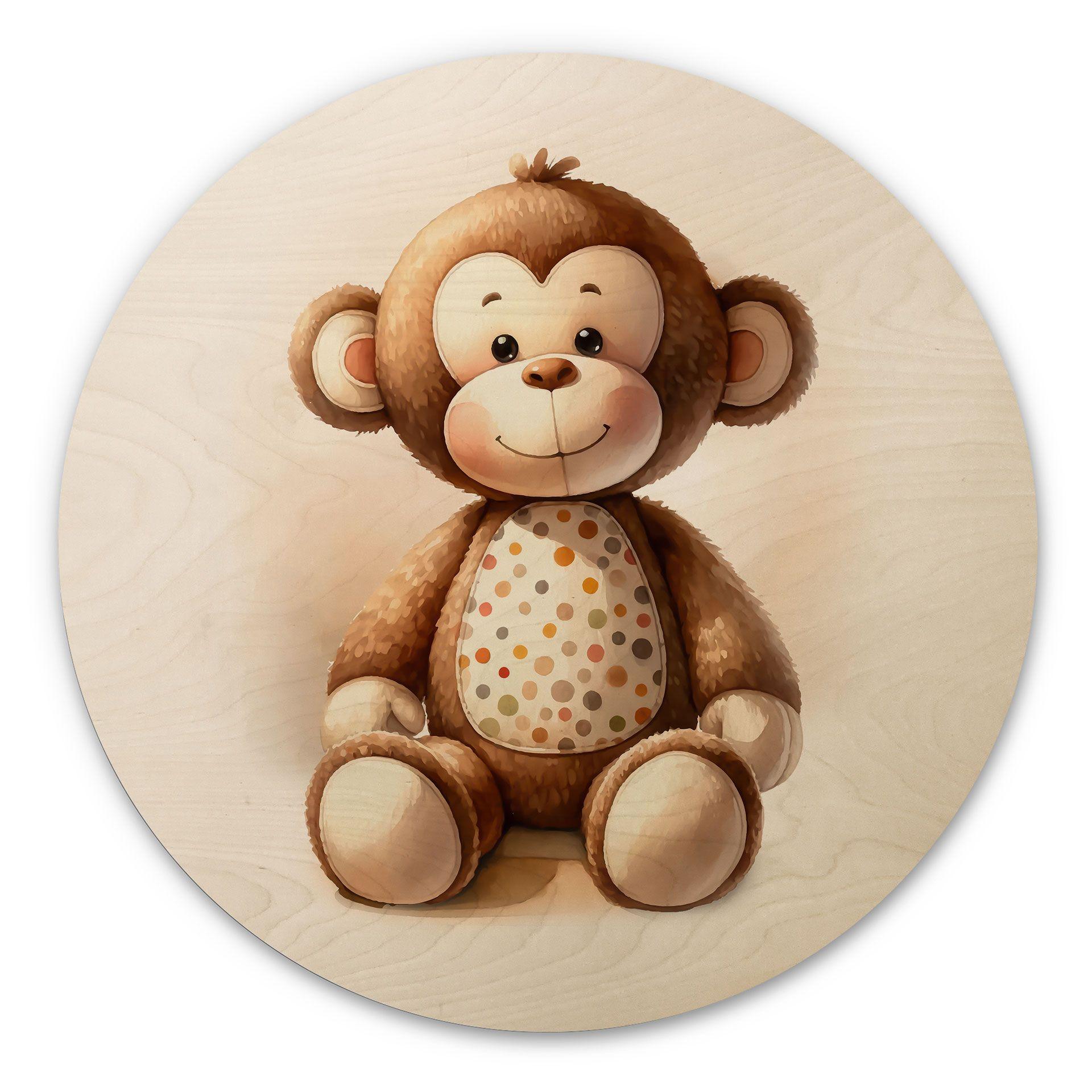 Cuadro de madera Monito - Magnusson - Redondo