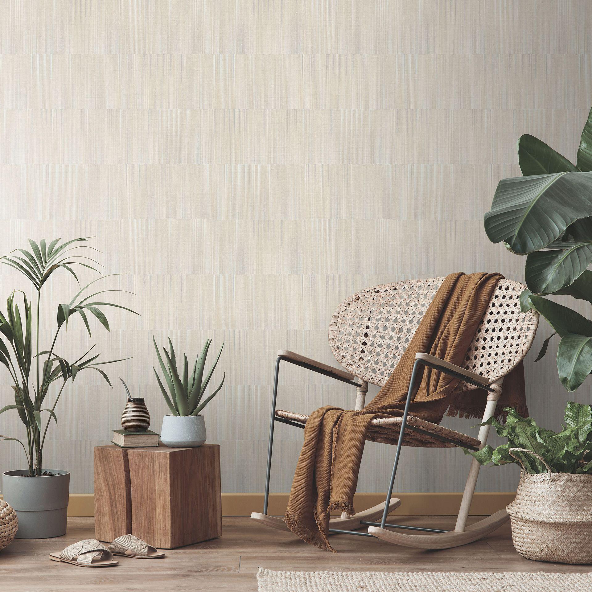 Papel pintado lineal, papel pintado texturado autoadhesivo, papel pintado no tejido Erismann Martinique beige
