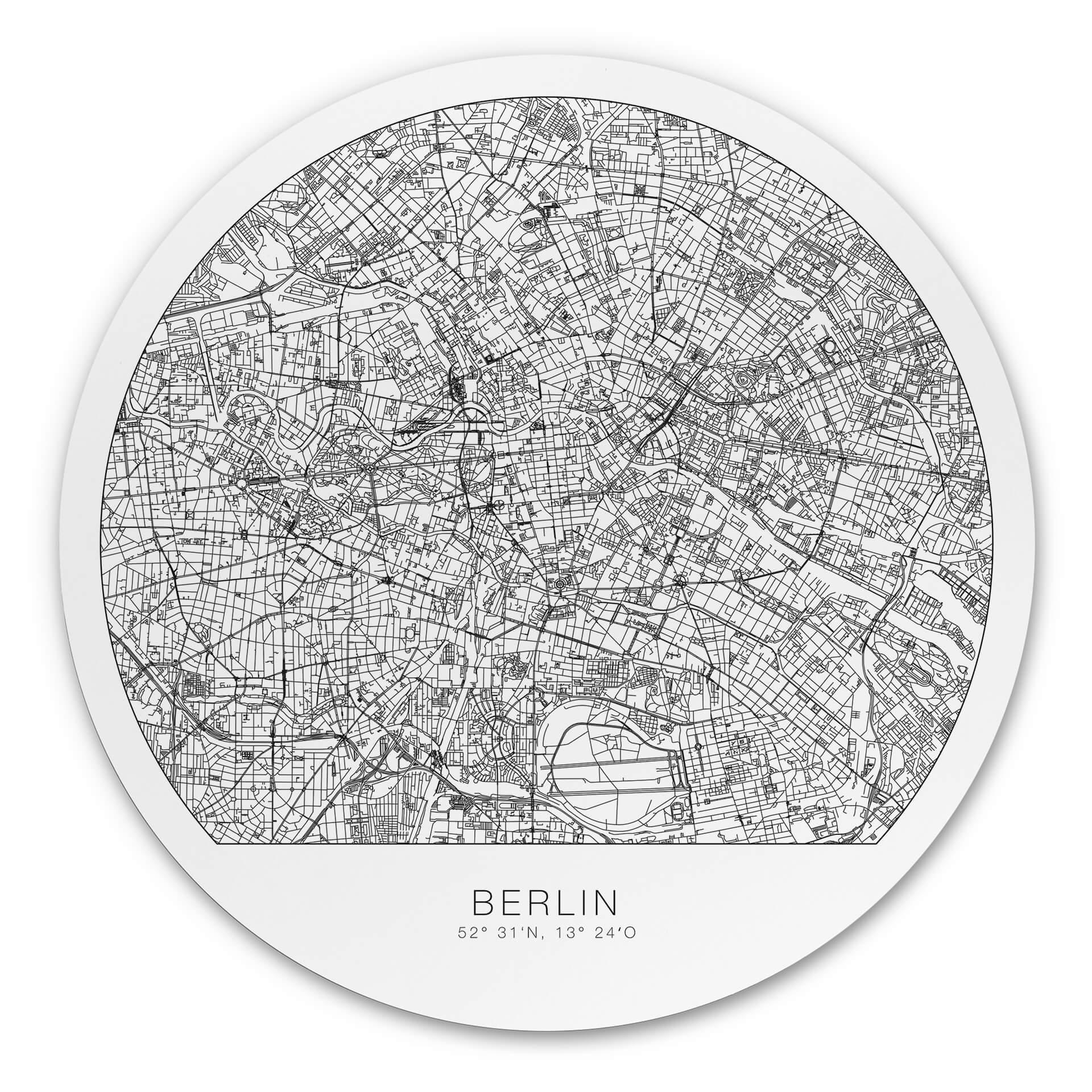 Tableau sur alu-Dibond plan de Berlin rond