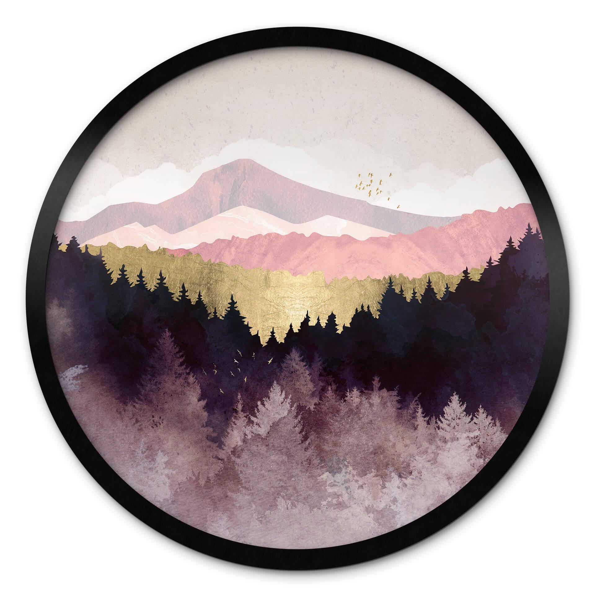 Póster SpaceFrog Designs - Bosque púrpura - Redondo