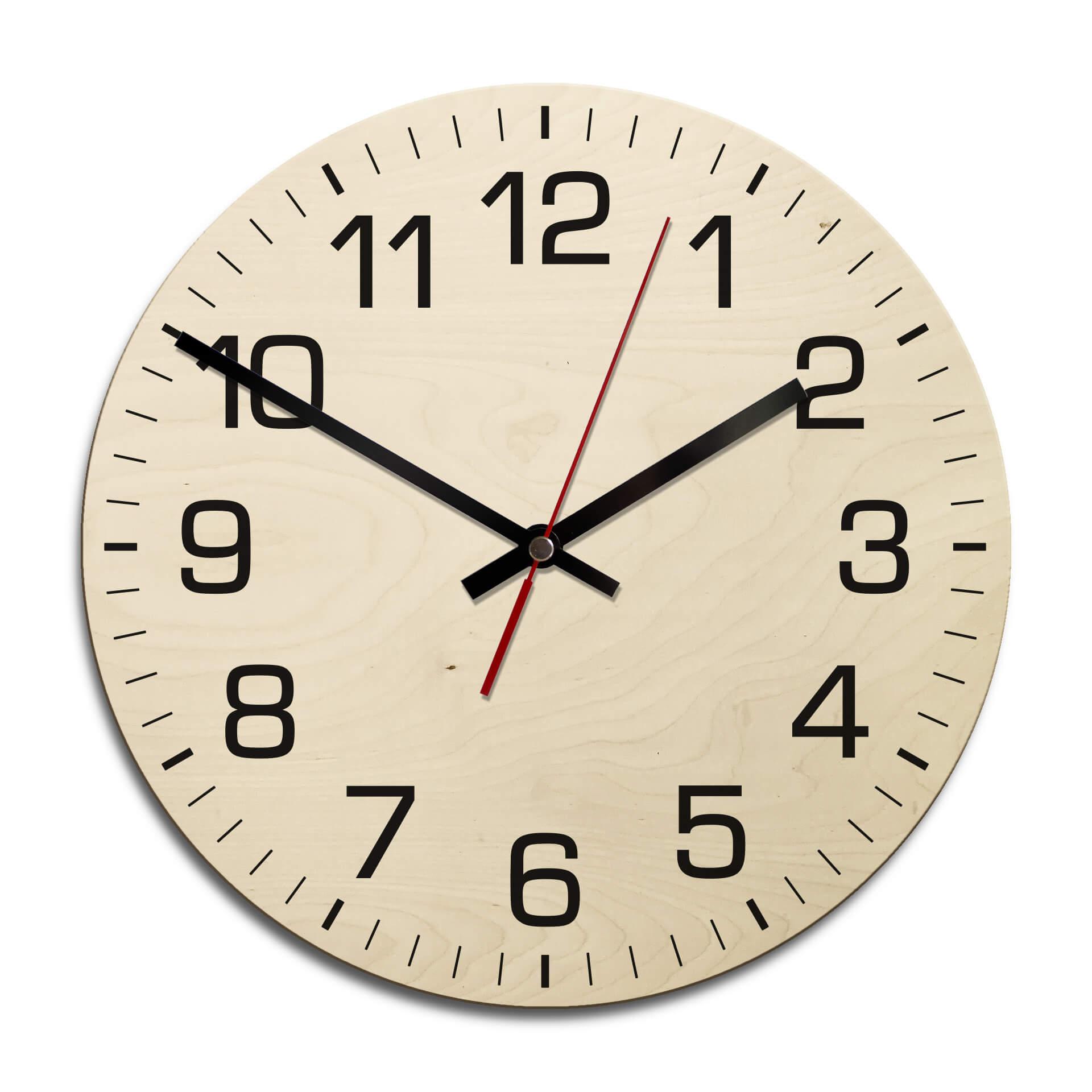 Horloge murale en bois - Classique avec minutes