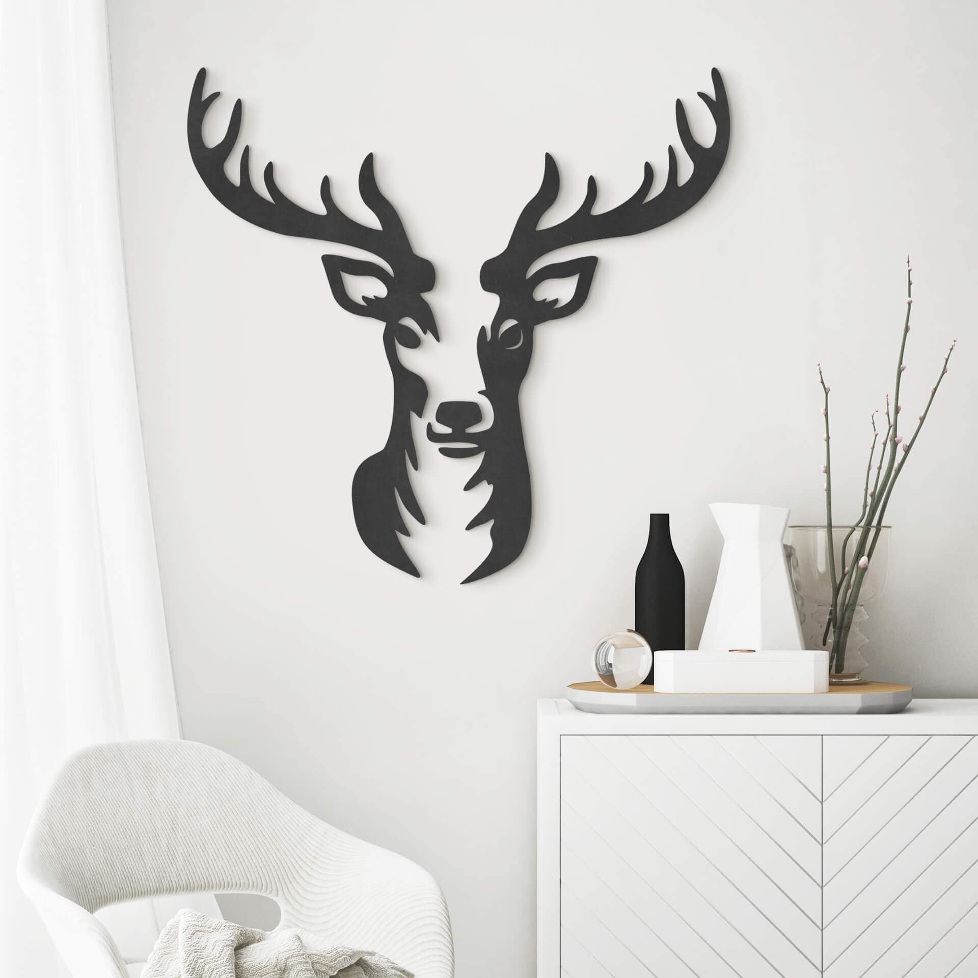 MDF - Decoración en madera - Cabeza de ciervo