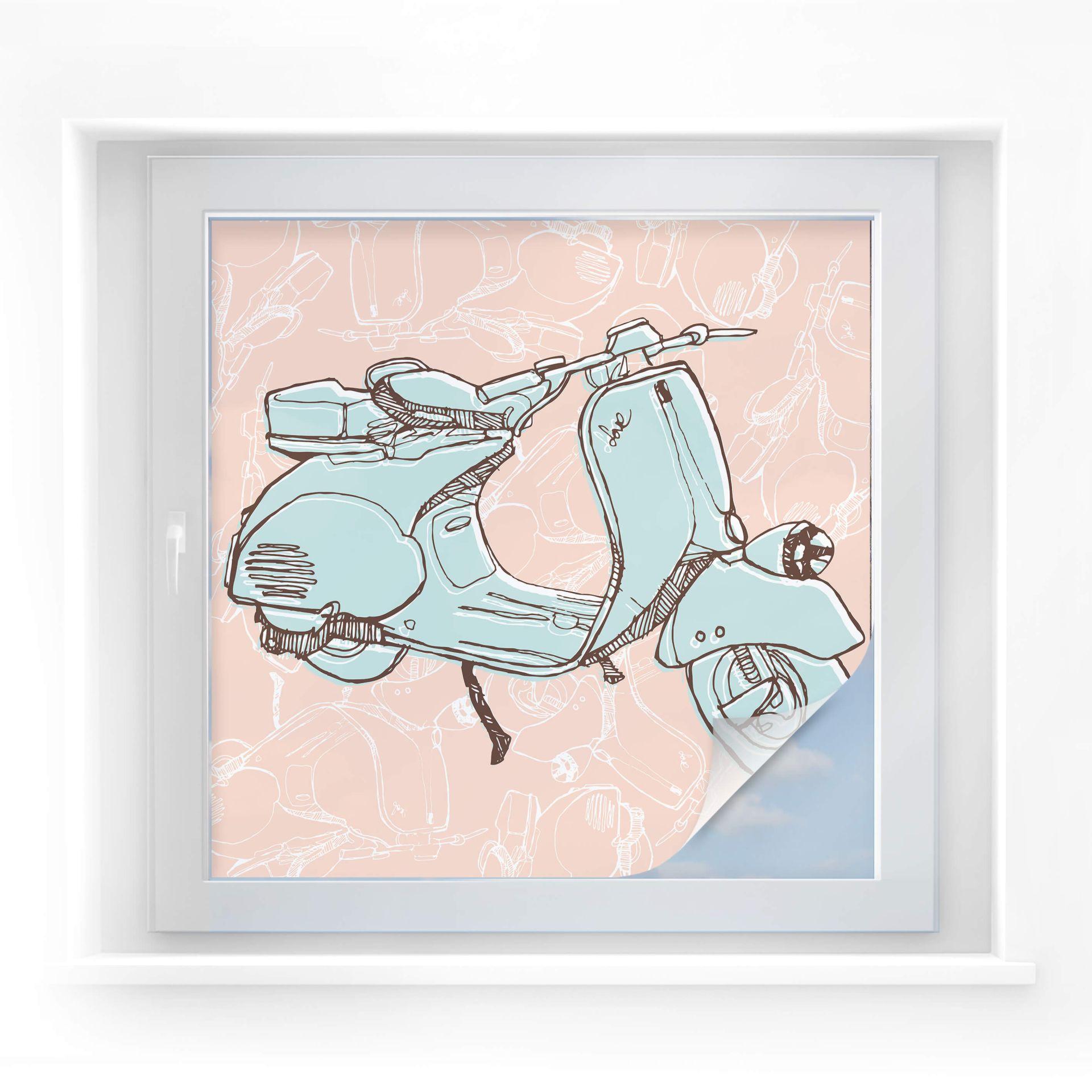 Lámina de privacidad Vespa ilustrada - cuadrada