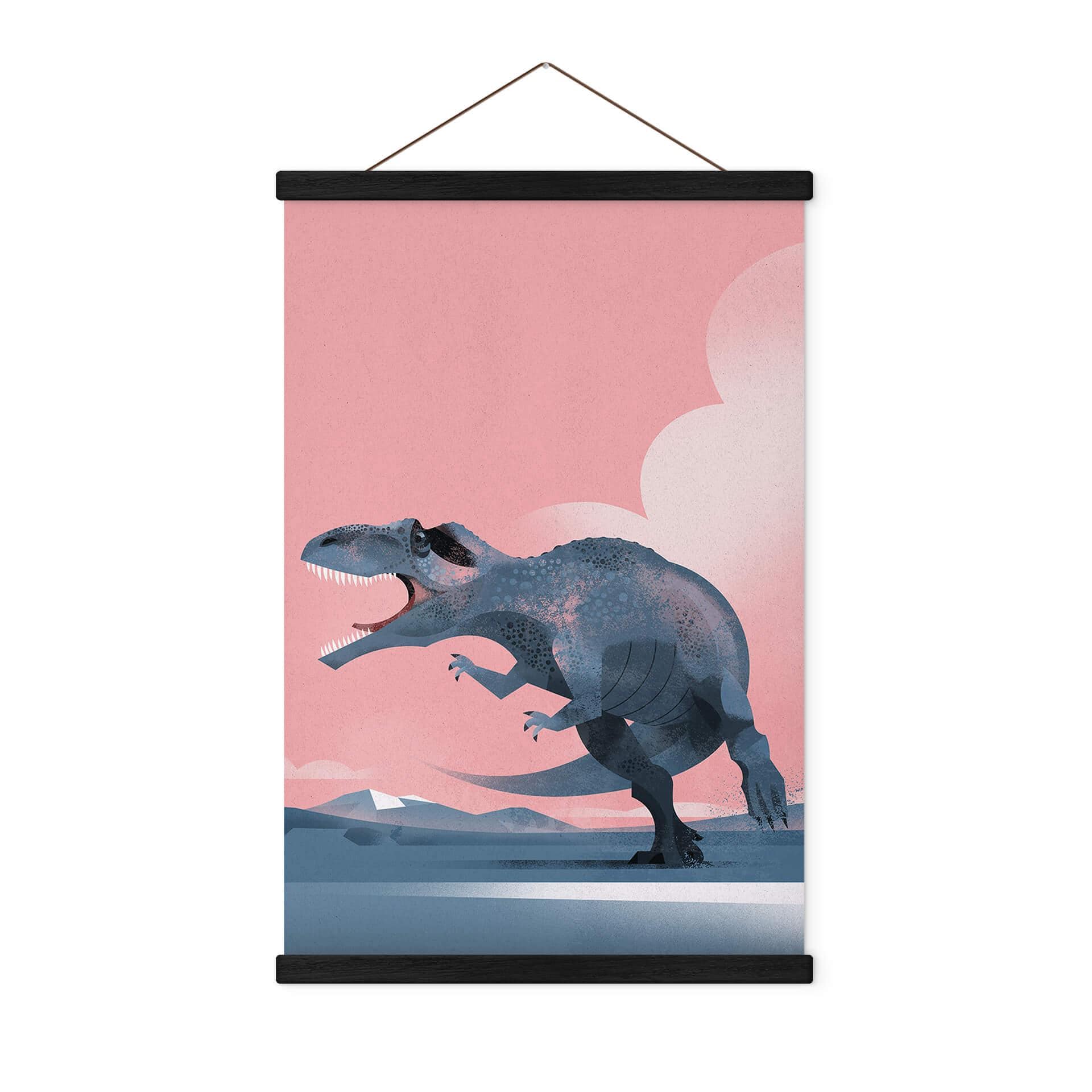 Póster de tela para habitación infantil - Giganotosaurus - Marrón