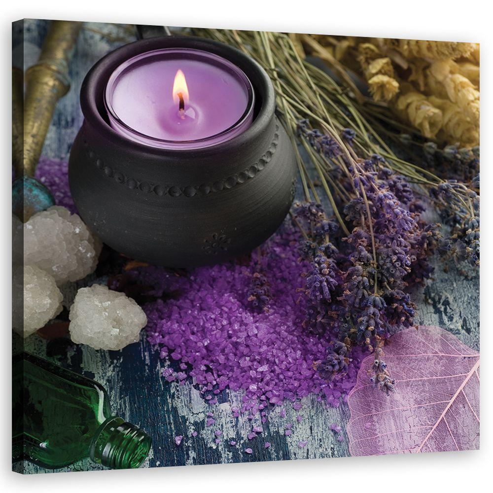 Canvasbillede, Violet Zen Spa Candle