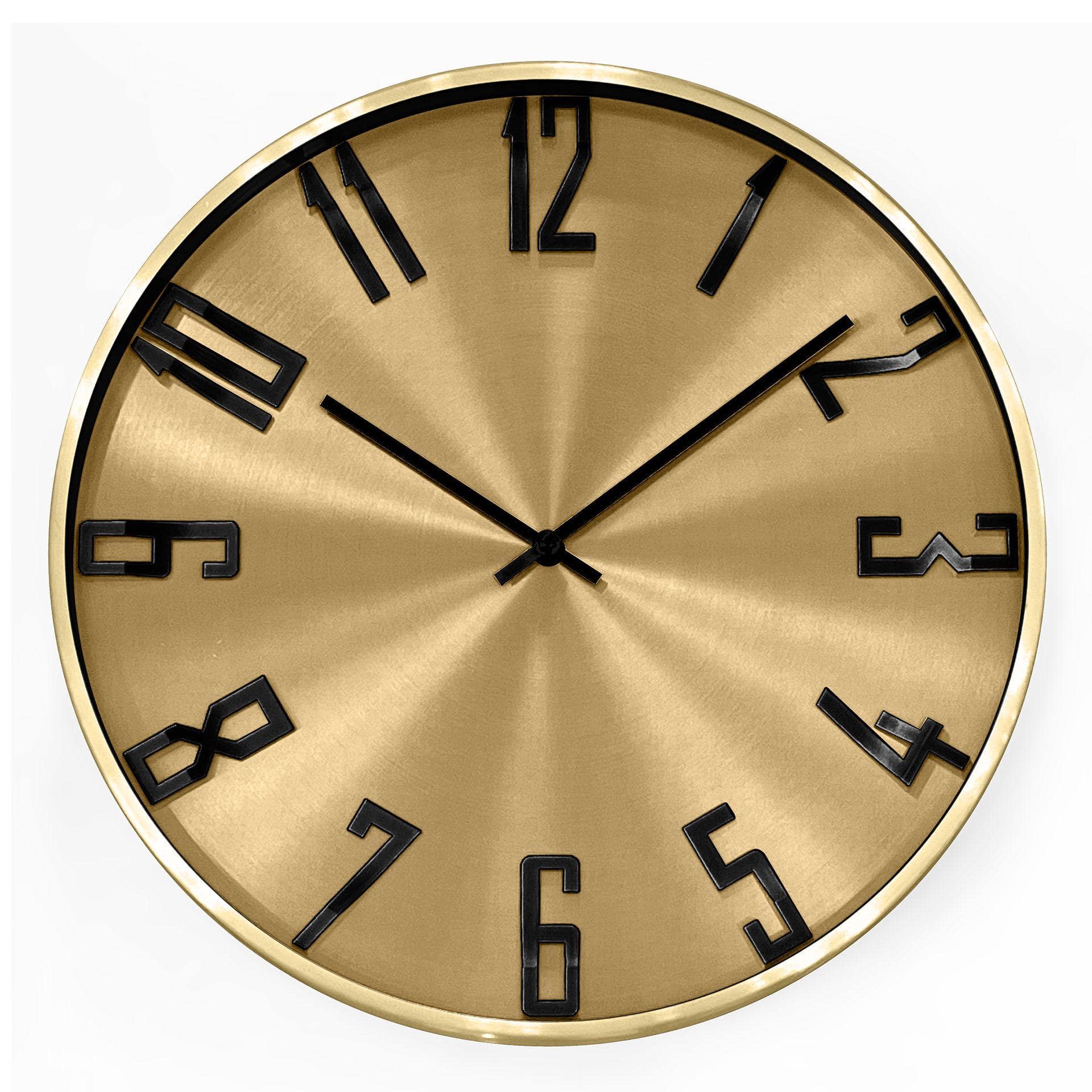 Moderne Wanduhr im Metallic-Look aus Aluminium, gold | Ø 30 cm