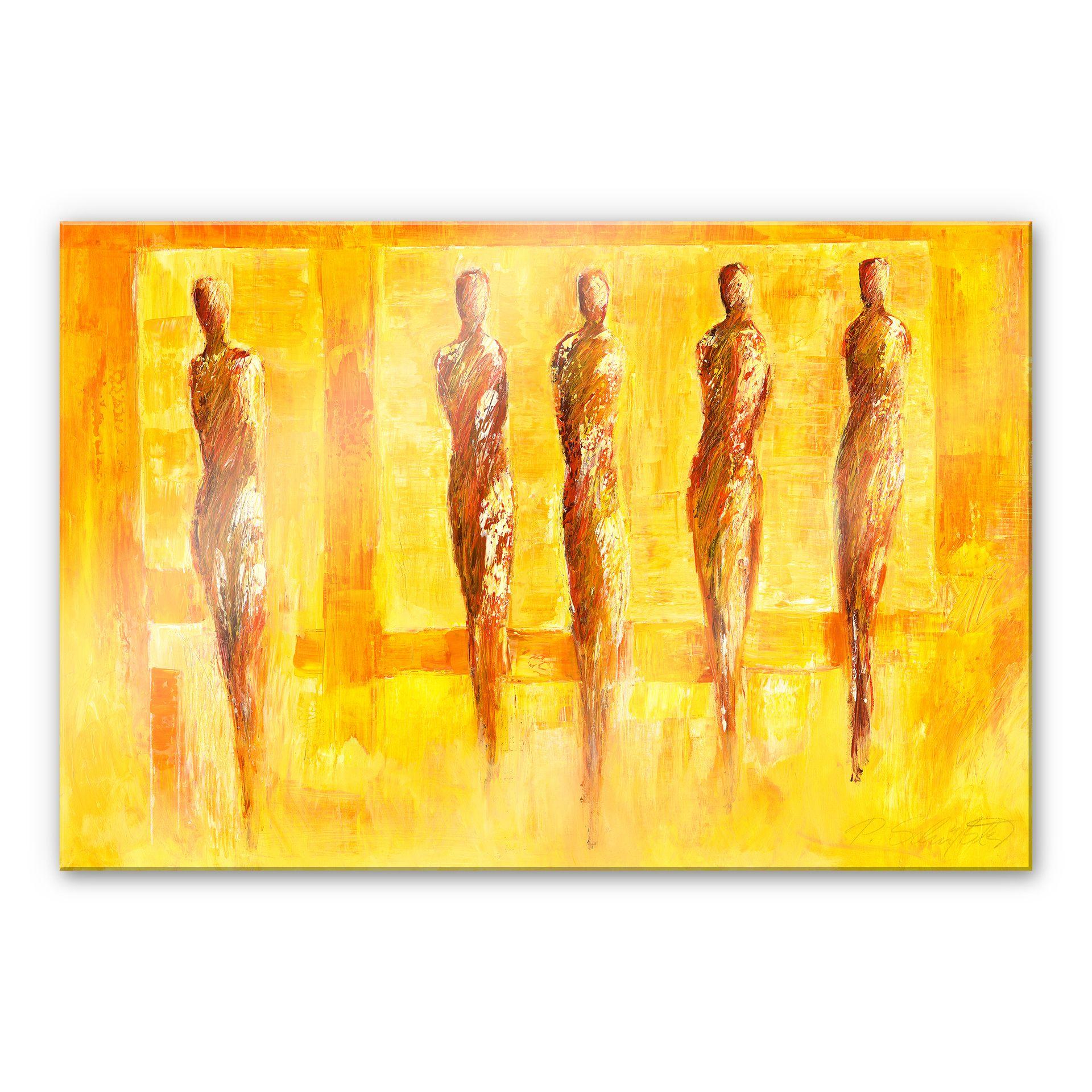 Akrylbillede Schüßler - Fem figurer i gult