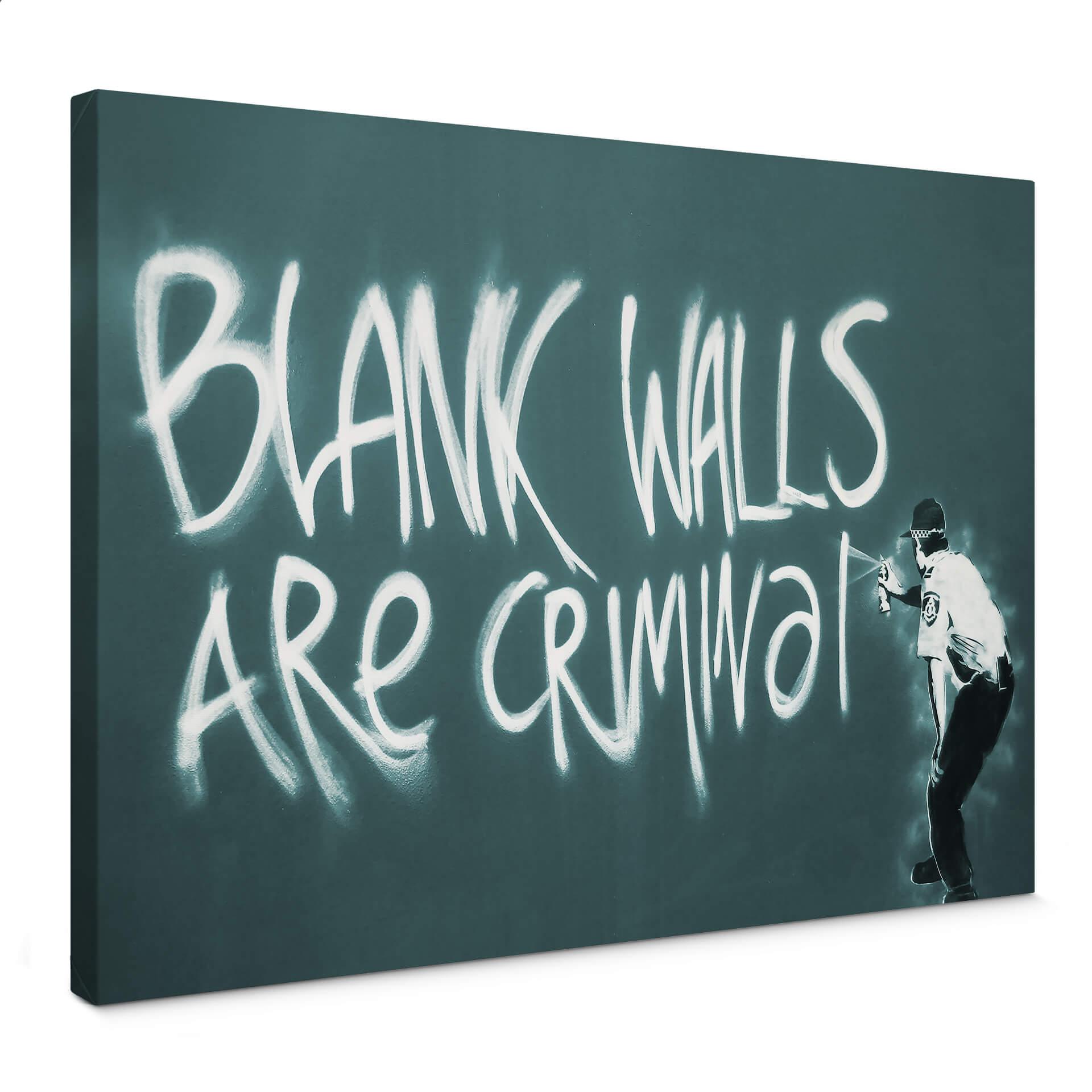 Canvasbillede Banksy - Blank walls are criminal