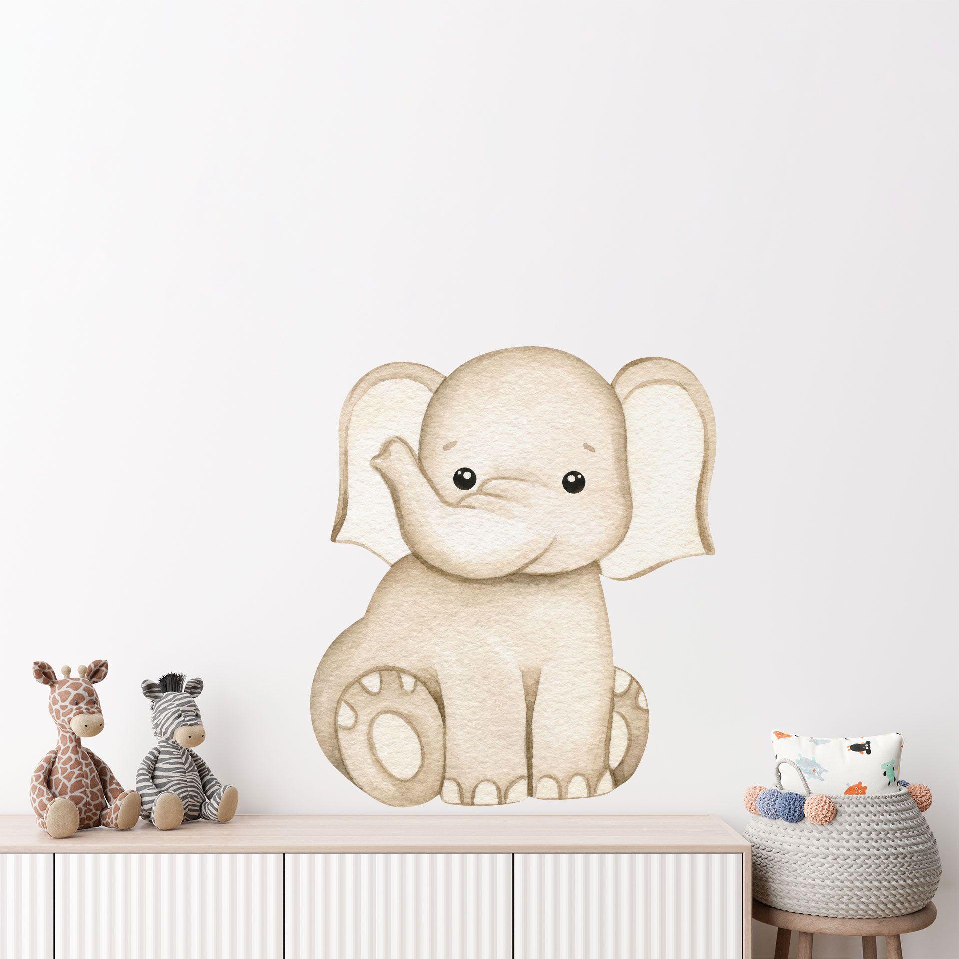Wallsticker med siddende elefant