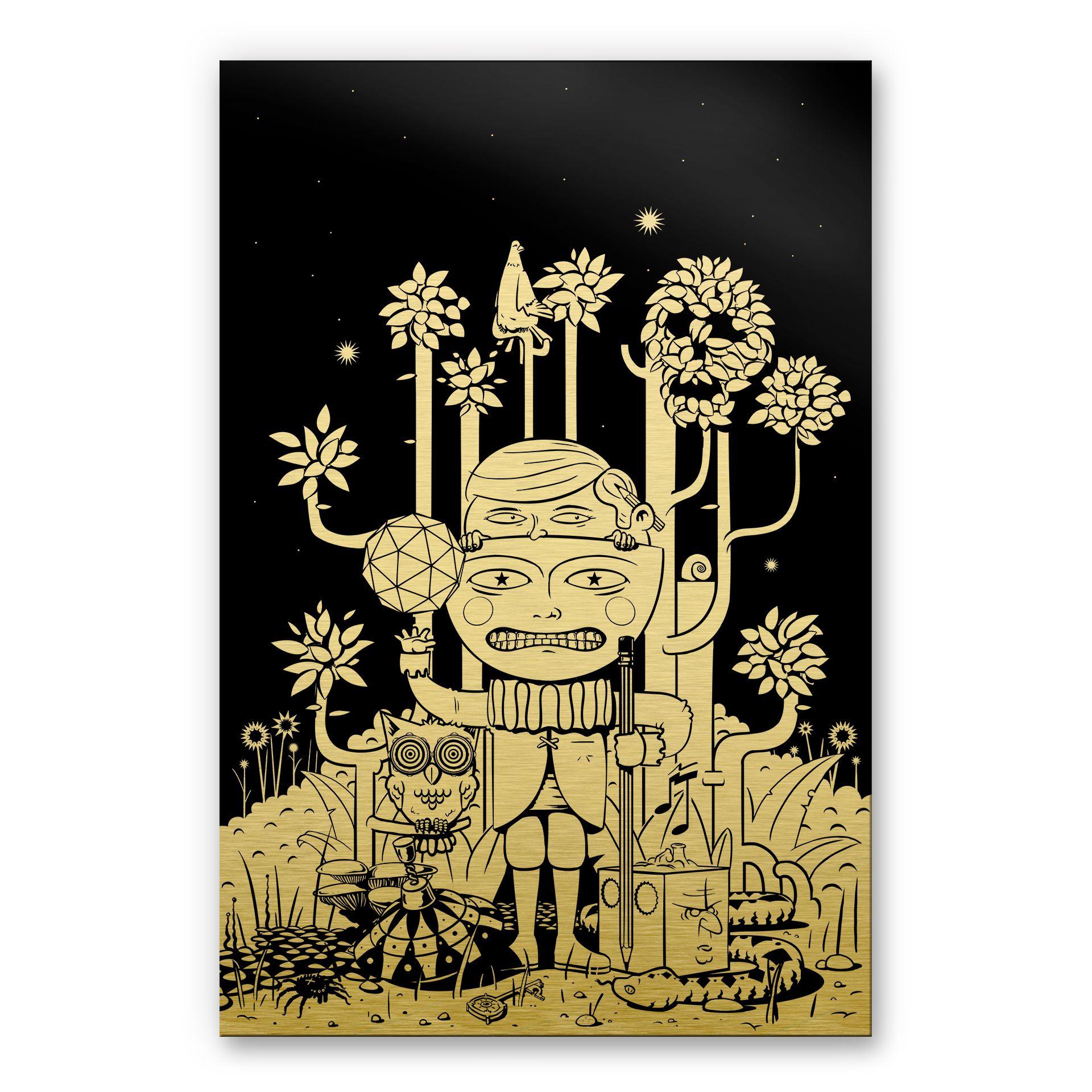 Alu-Dibond Goudeffect - Drawstore - In the woods