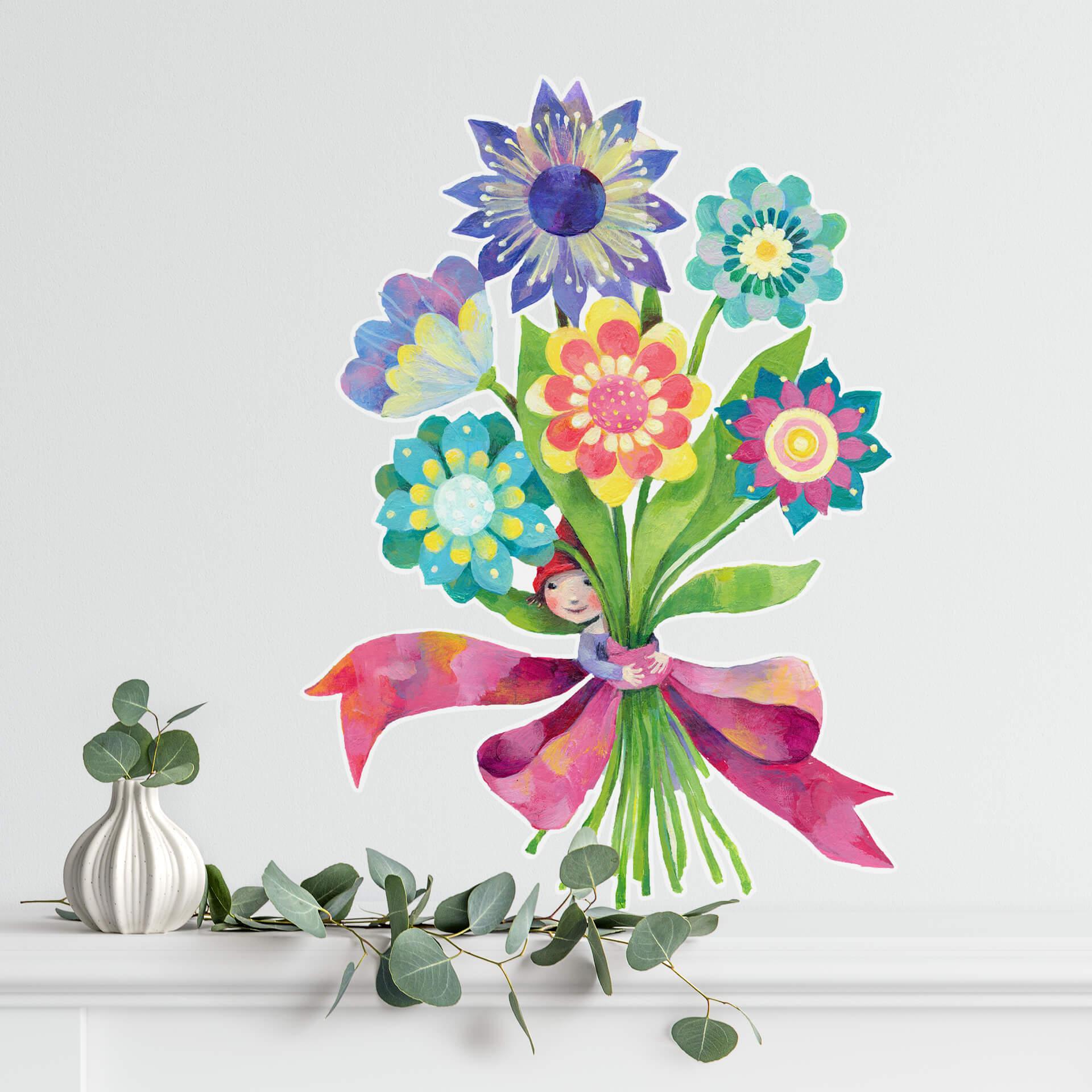 Wallsticker Blanz - Buket blomster