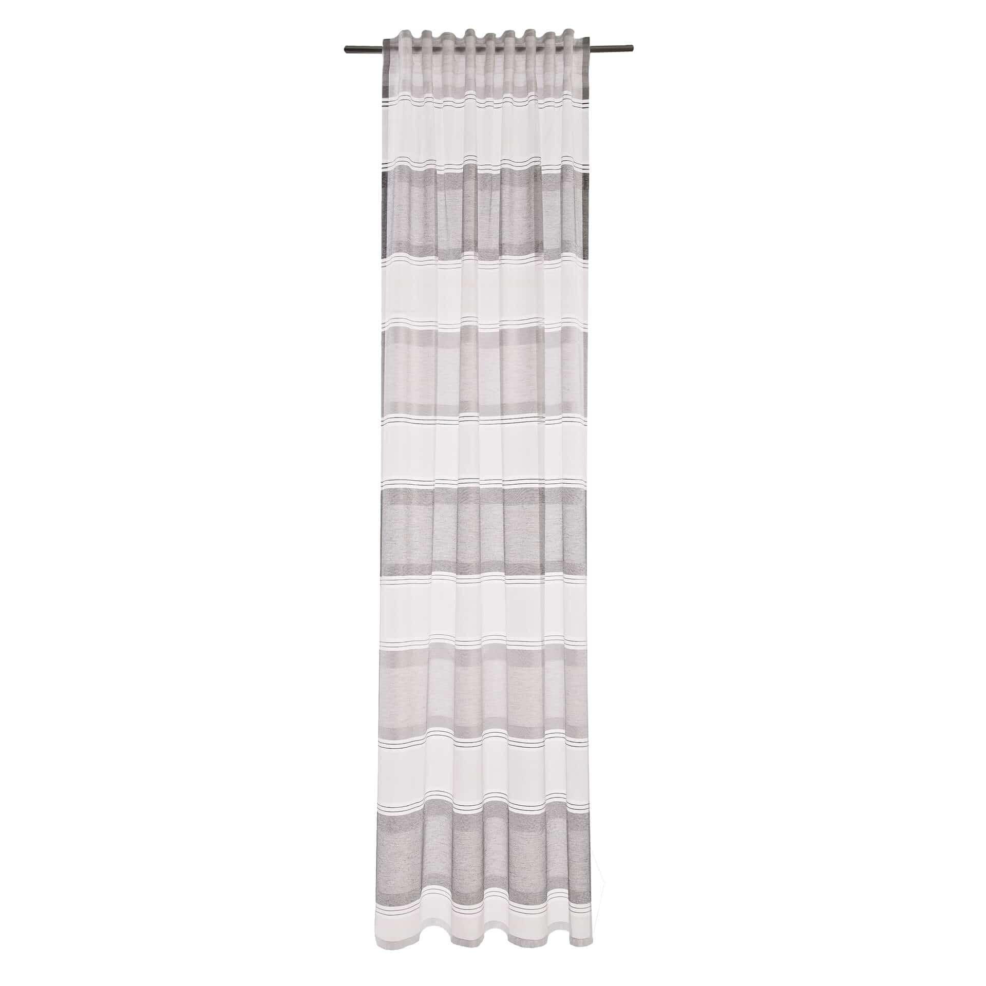 Homing Vorhang mit verdeckten Schlaufen Marley weiß, grau, silber -  2,45 x 1,4 m