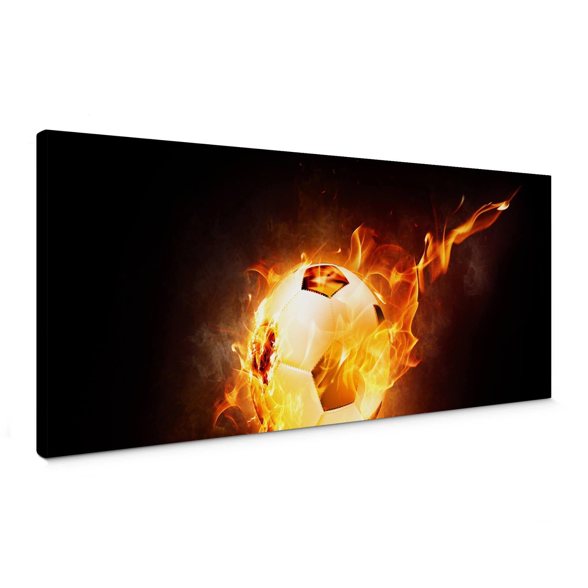 Tableau sur toile Foot en flammes - Panorama