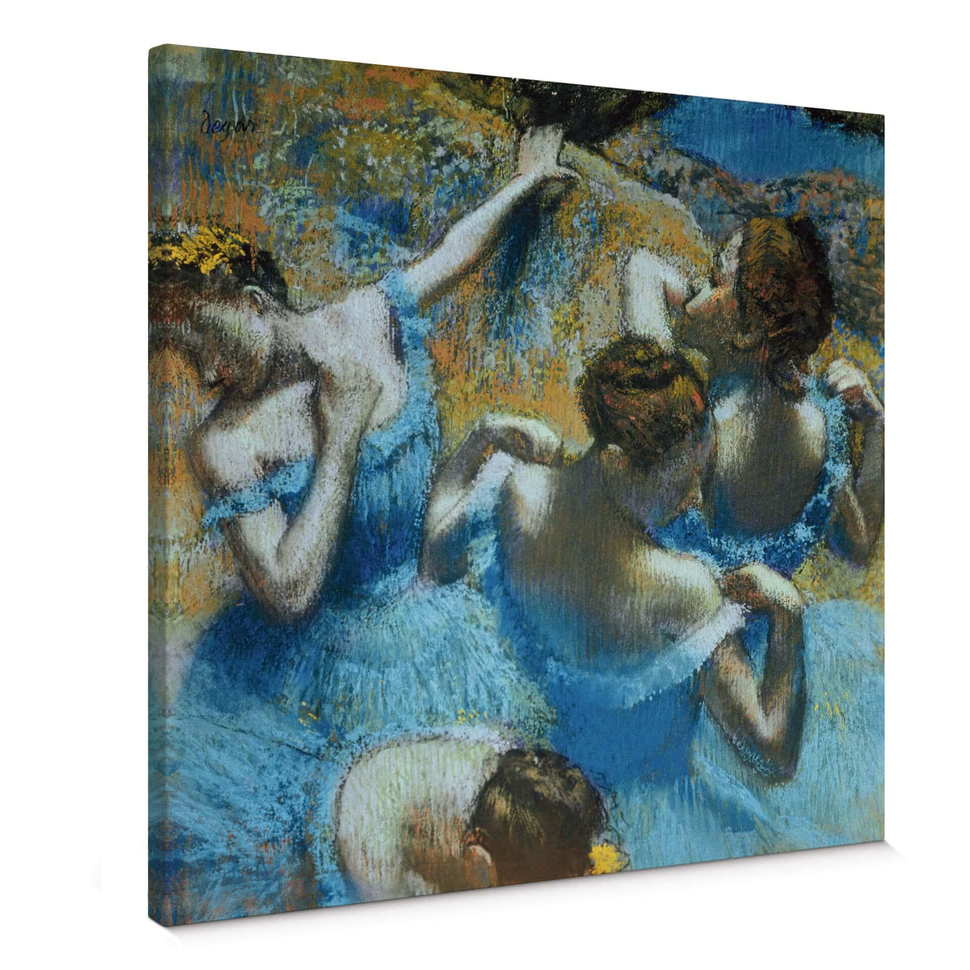 Lienzo Degas - Bailarinas con trajes azules