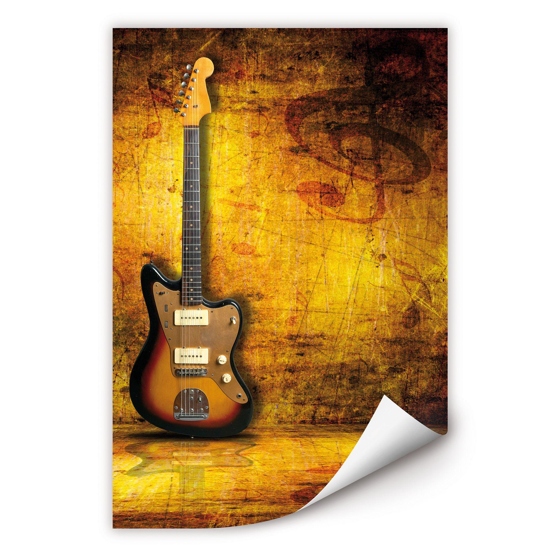 Poster autocollant - W - Guitare Électrique