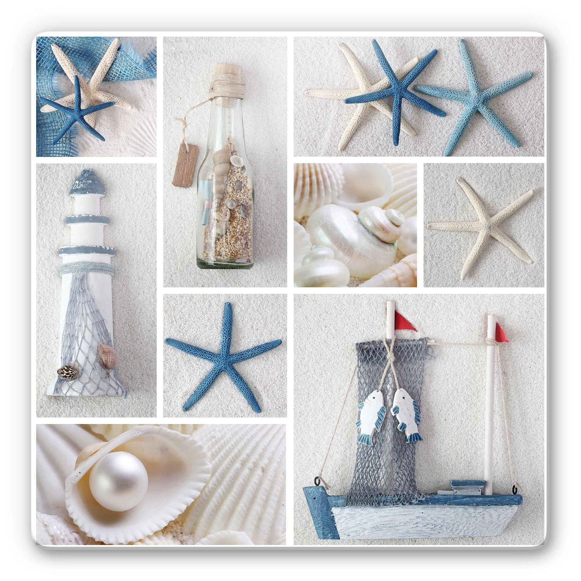 Glasbillede - Strandcollage