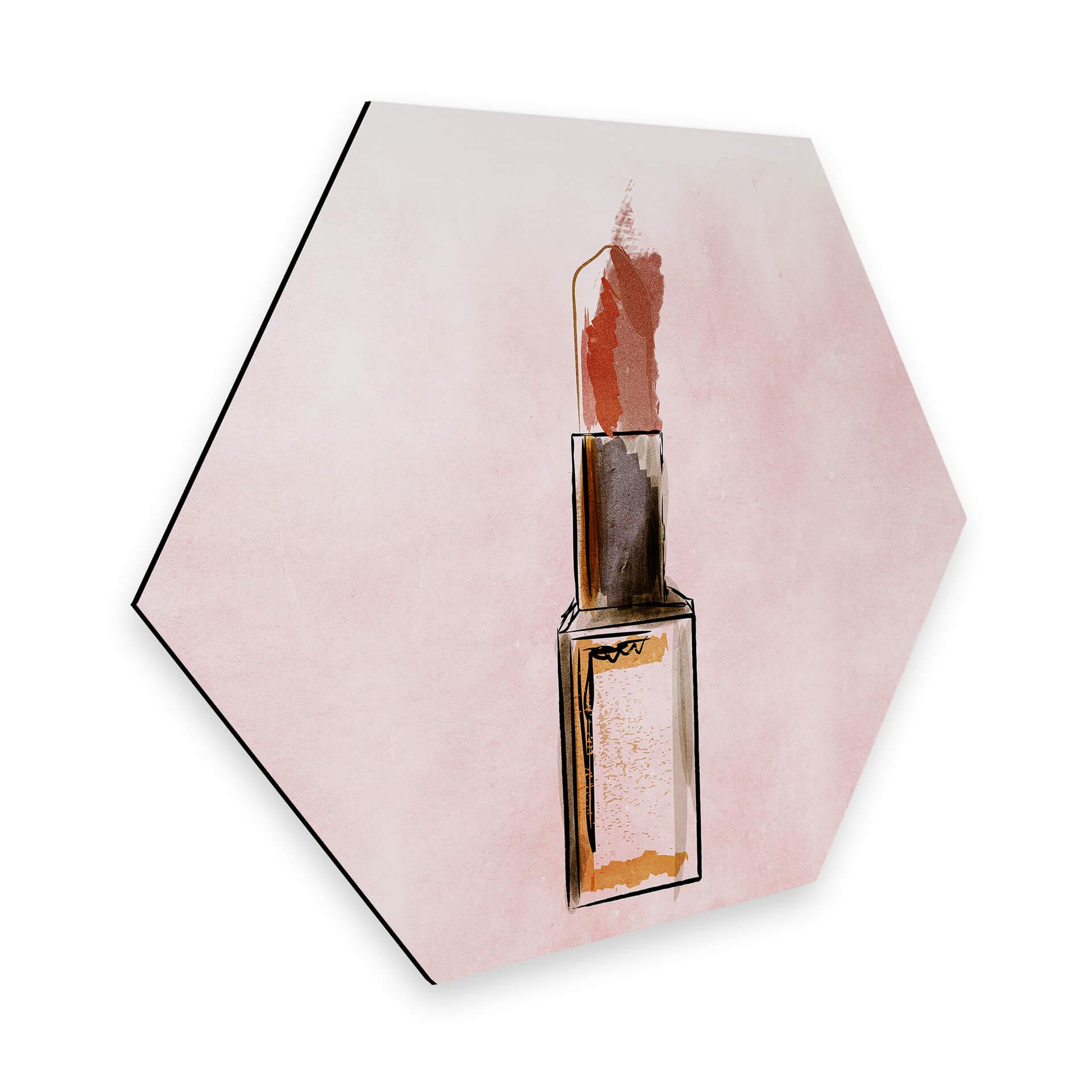 Hexagon Dibond Kubistika - Lipstick