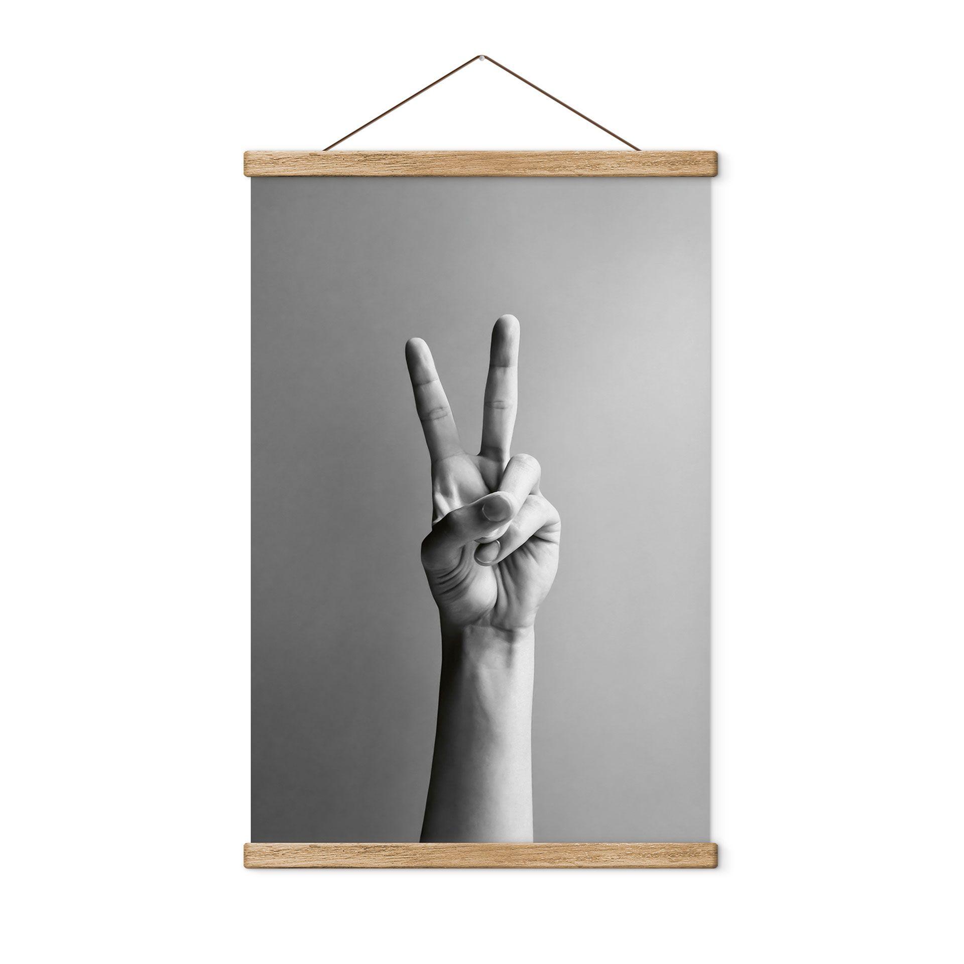 Póster de tela Mano de la Victoria - Signo de paz y victoria - Bühler