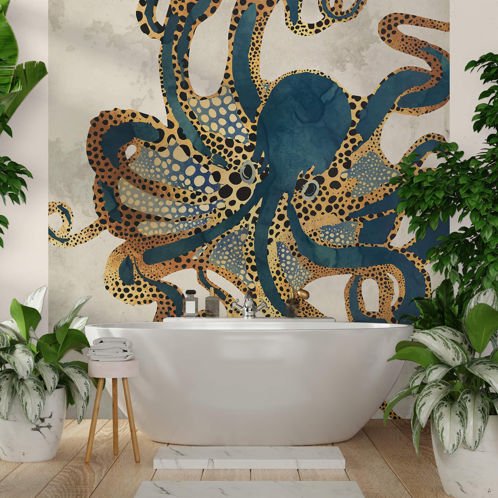 Fototapet SpaceFrog Designs - Gylden blæksprutte