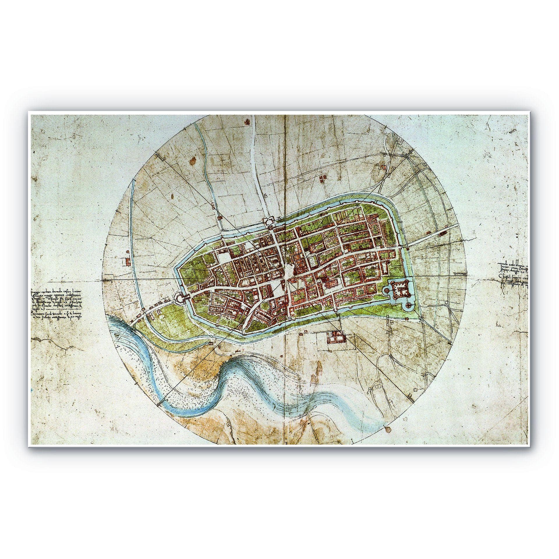 Tableau Forex - De Vinci - Plan de la ville d'Imola