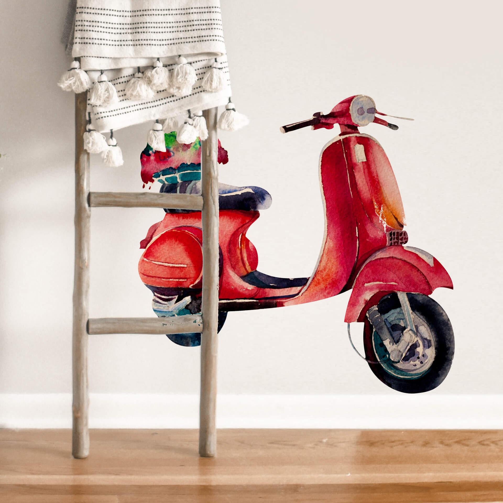 Sticker mural Kvilis - Vespa rouge