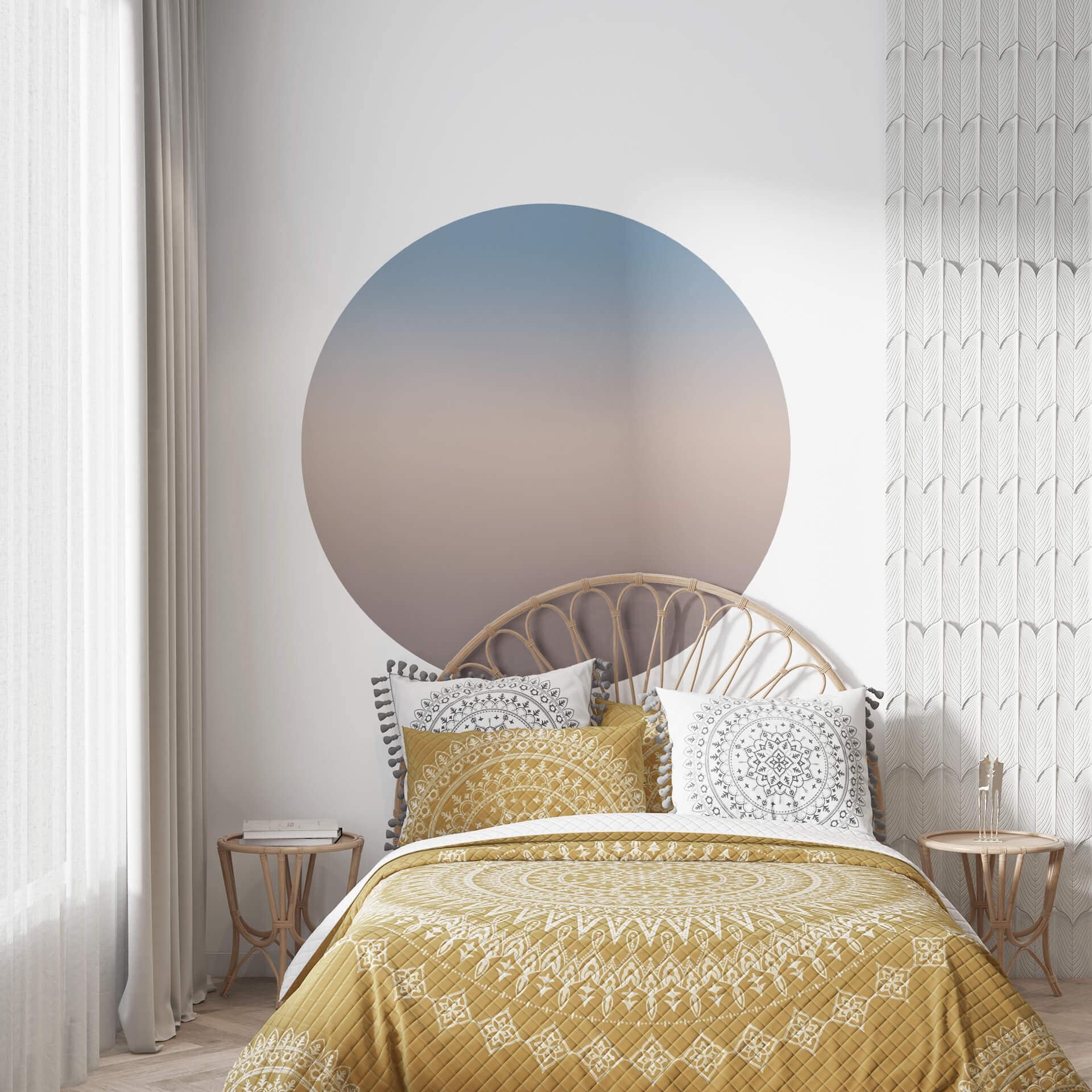 Muursticker Ombre Sunrise - rond