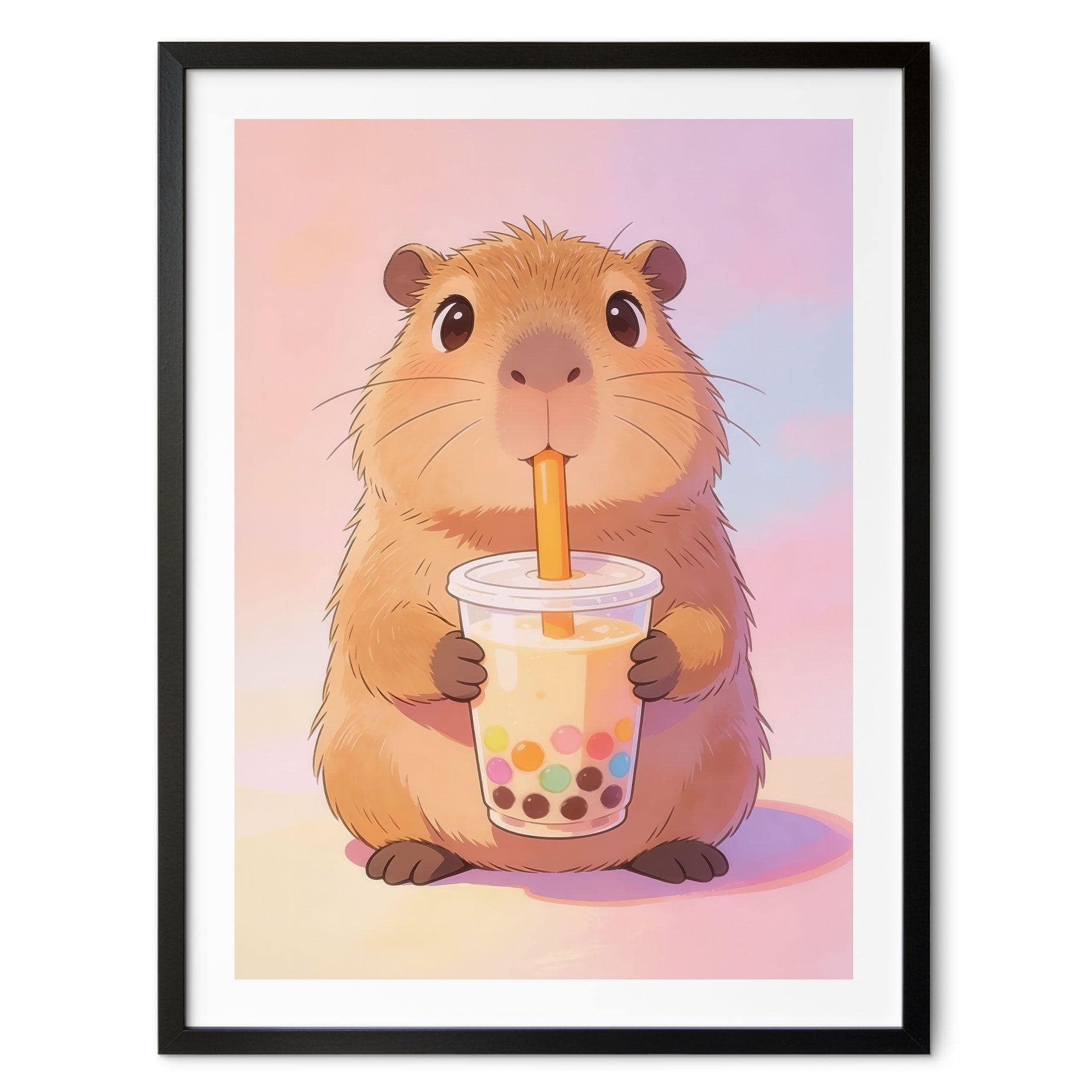 Plakat til Capybara-babyværelse med boblete