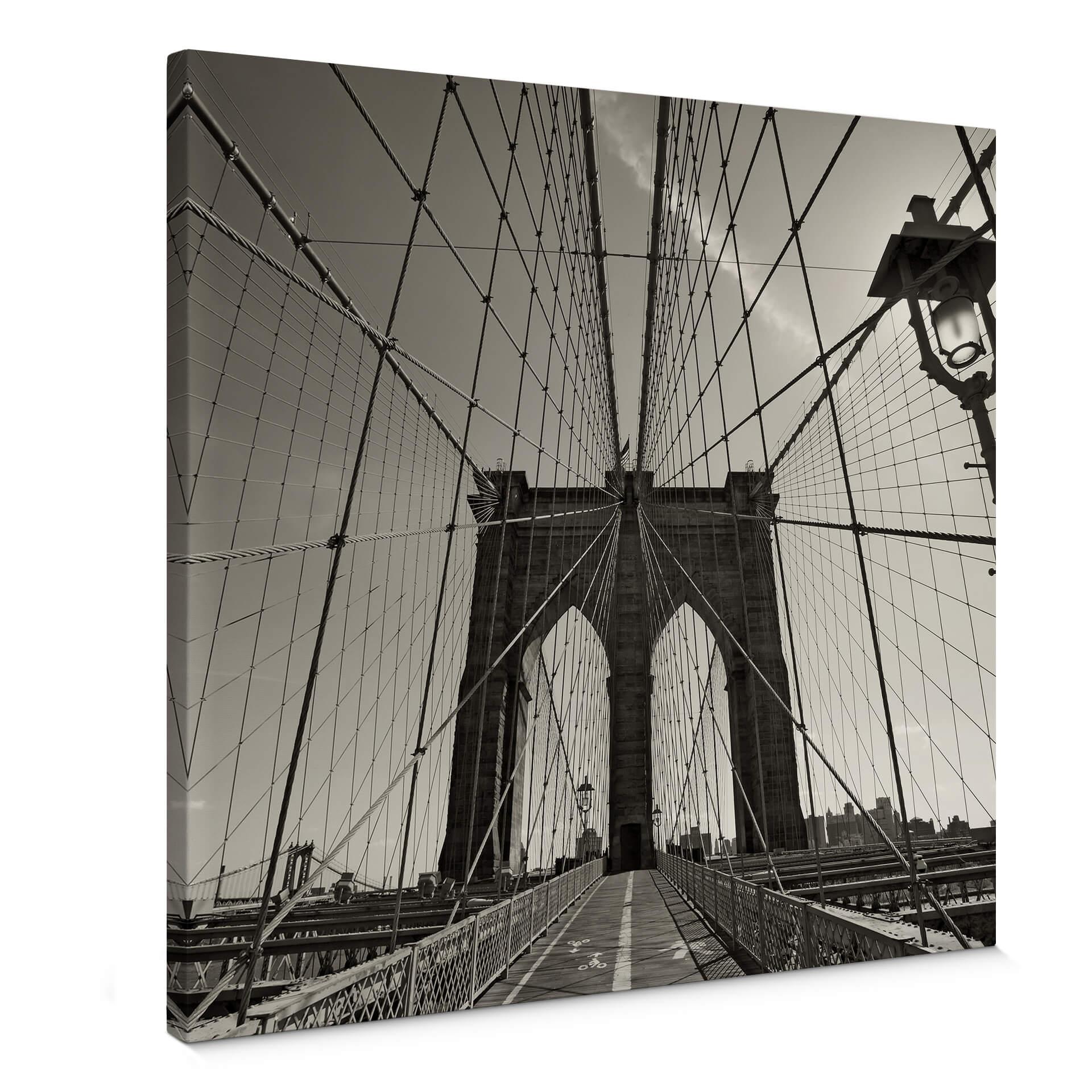 Lienzo Puente de Brooklyn perspectiva - cuadrado