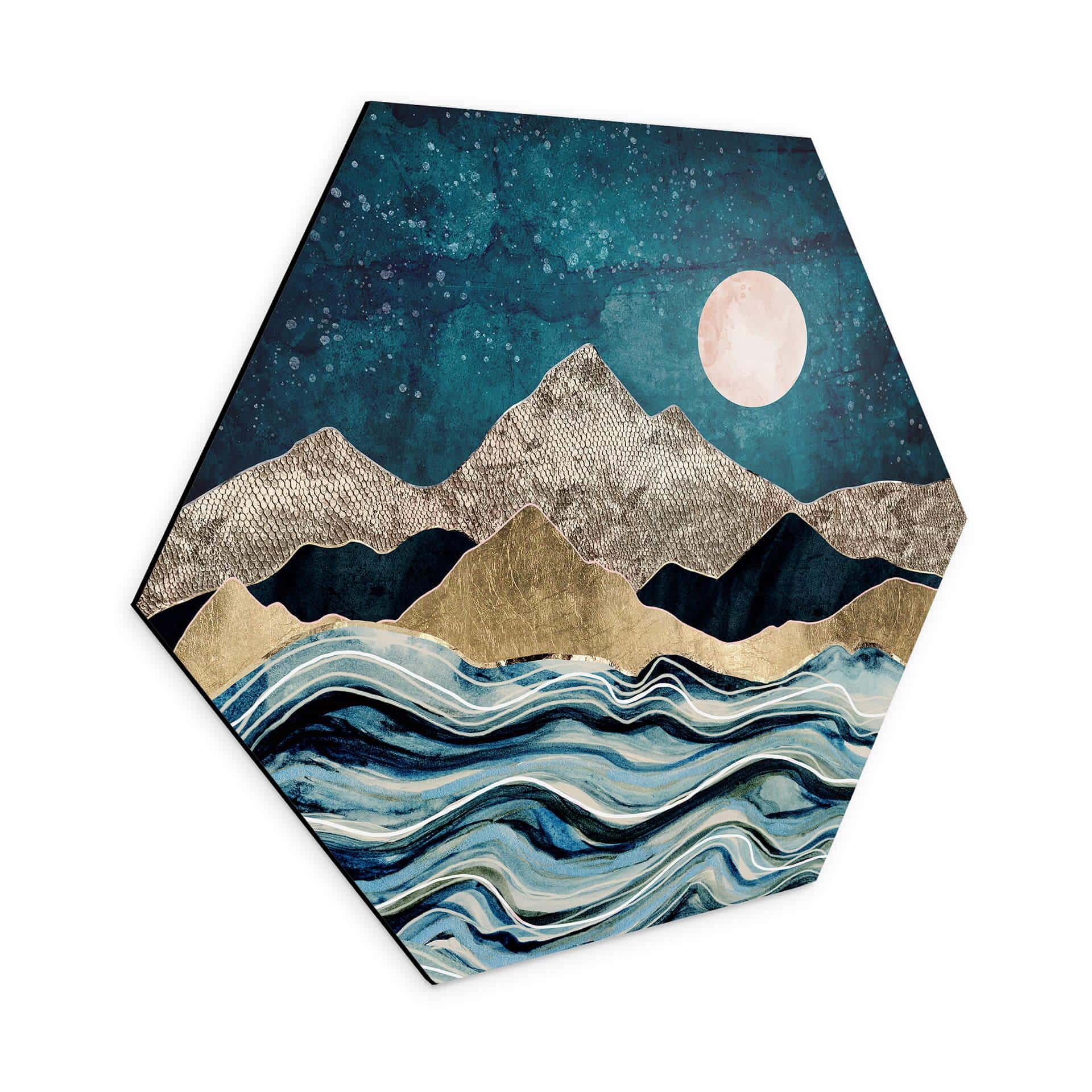 Hexagone - alu-Dibond SpaceFrog Designs - Bleu indigo