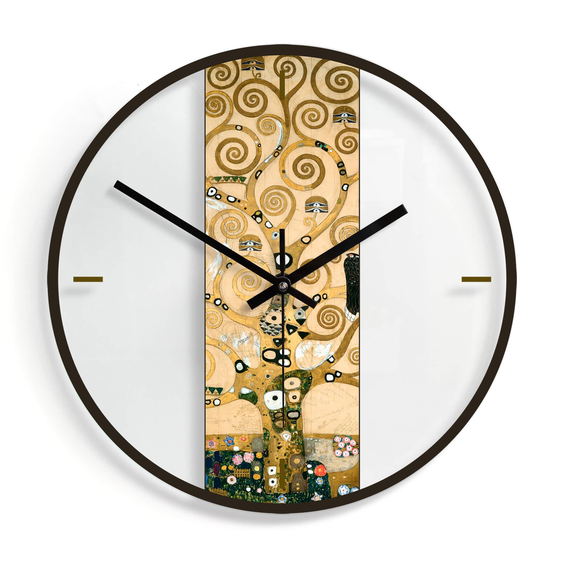 Horloge murale en verre - Klimt - L'arbre de vie