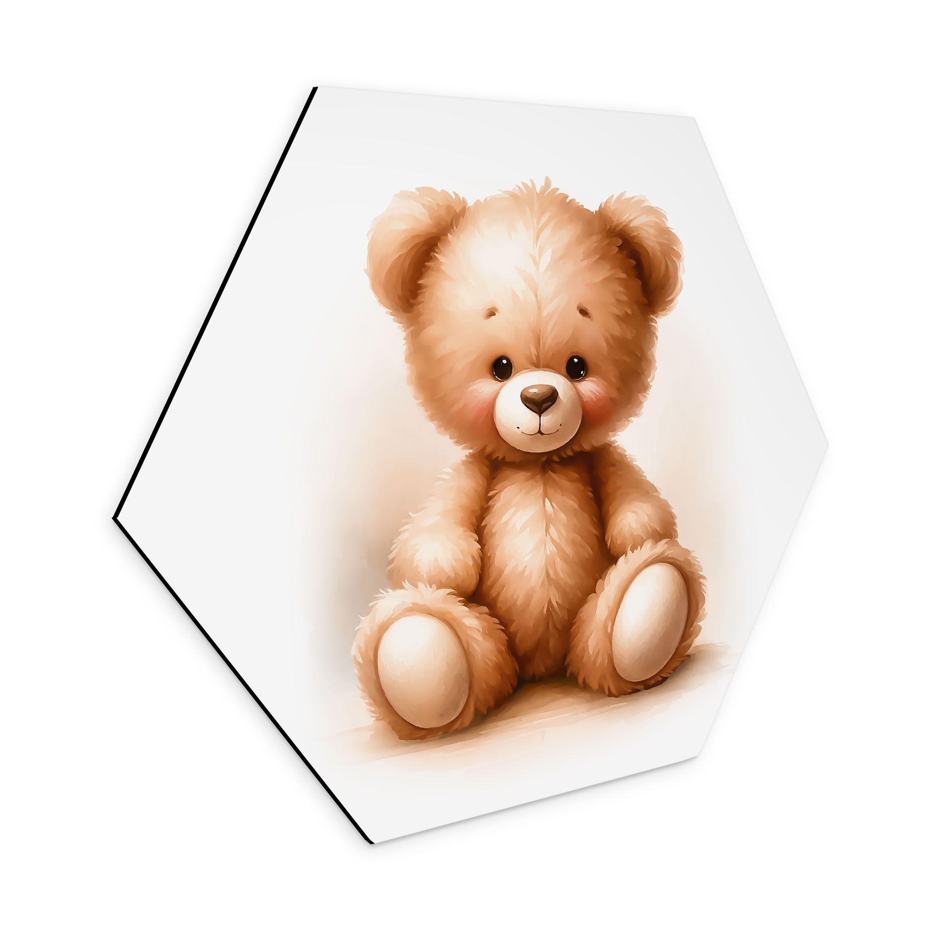 Hexagon Dibond Lille bamse - Magnusson