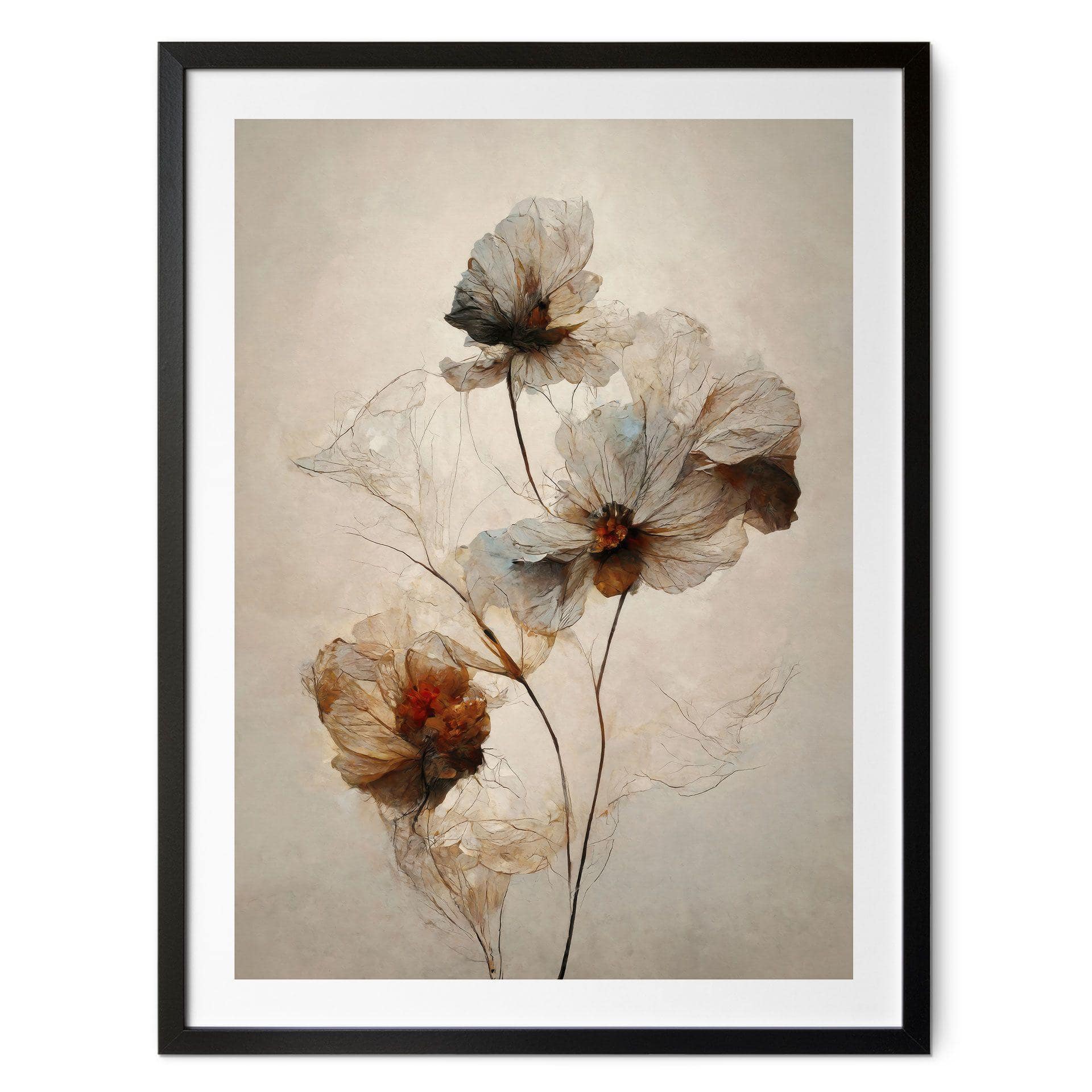 Plakat tørrede blomster - forgængelighedens elegance - Treechild