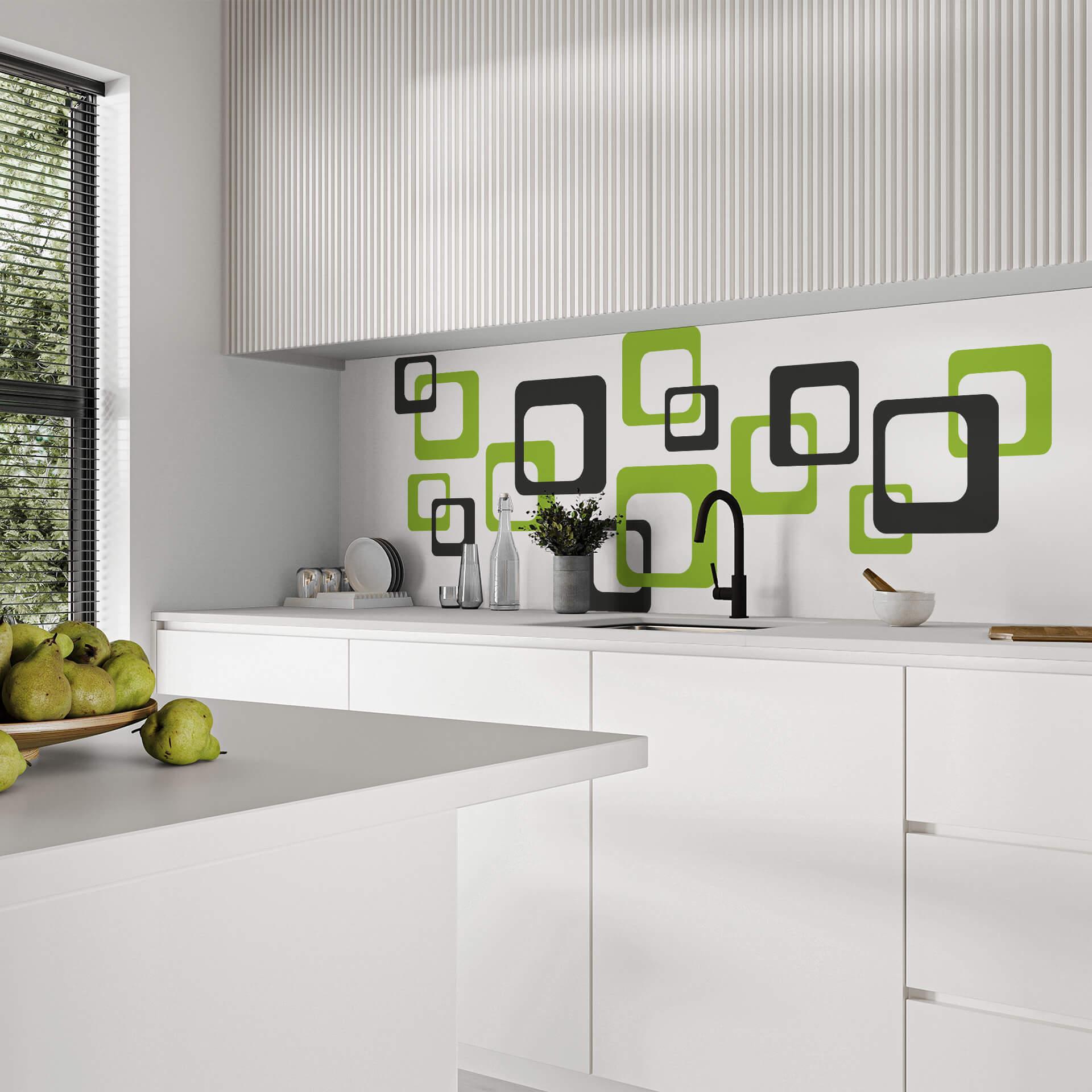 Wallsticker - Retro Firkanter Grøn