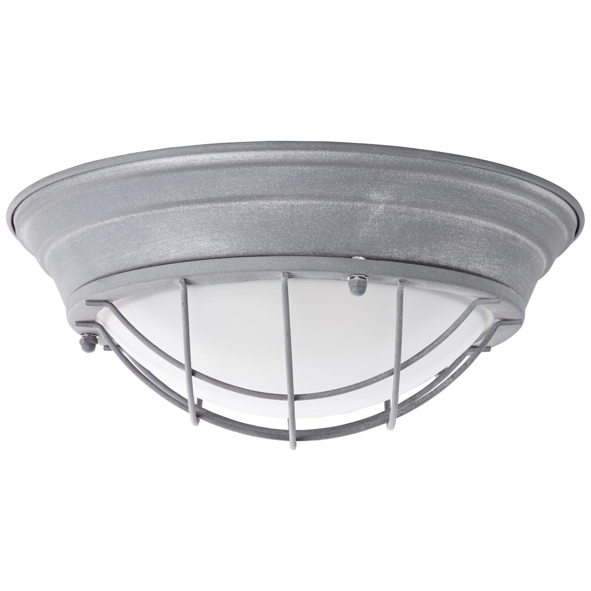 Wand- und Deckenleuchte Sina, grau, 14,5 x 34 cm, Glas Deckenlampe, dimmbar