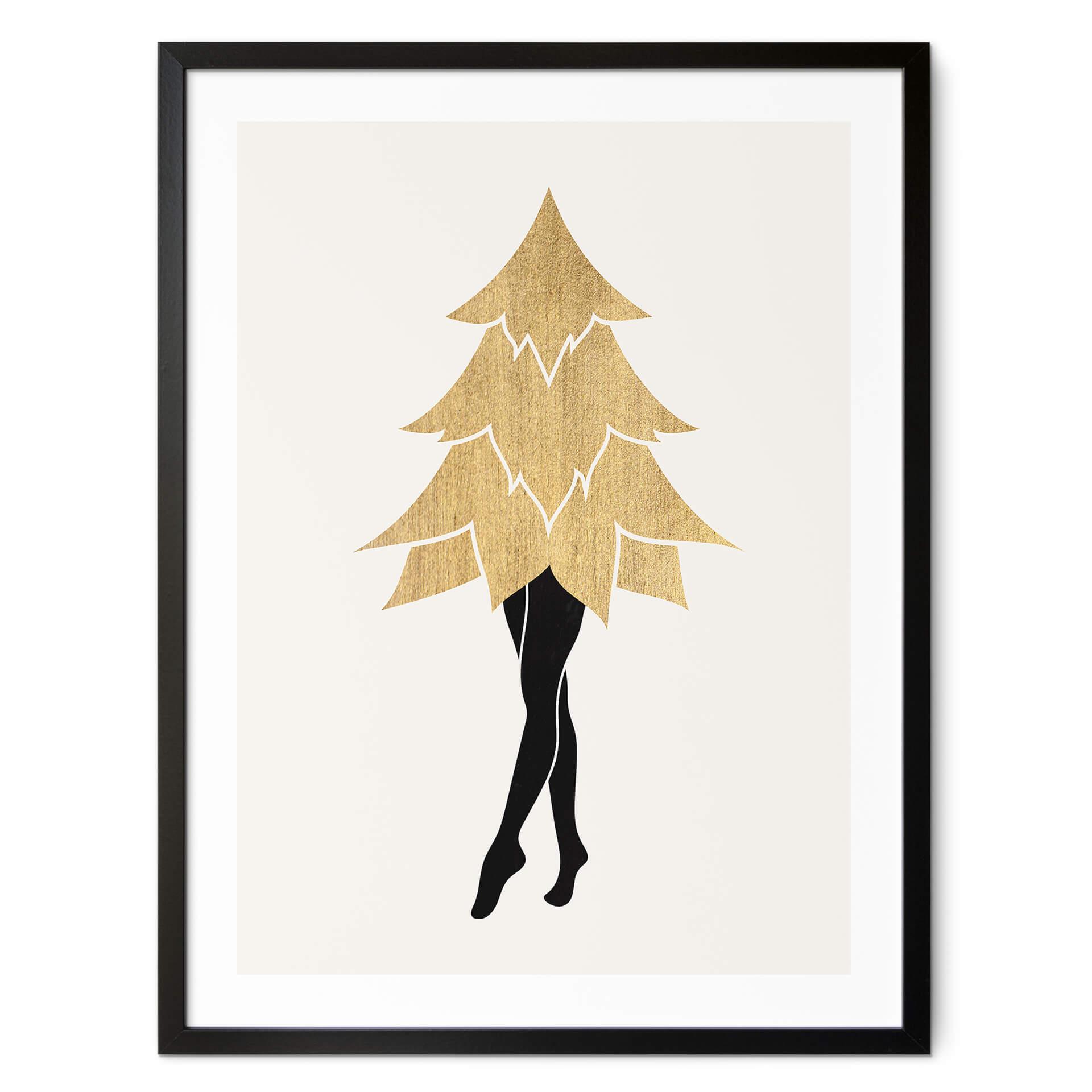 Póster Kubistika - Lady Gaga de Navidad