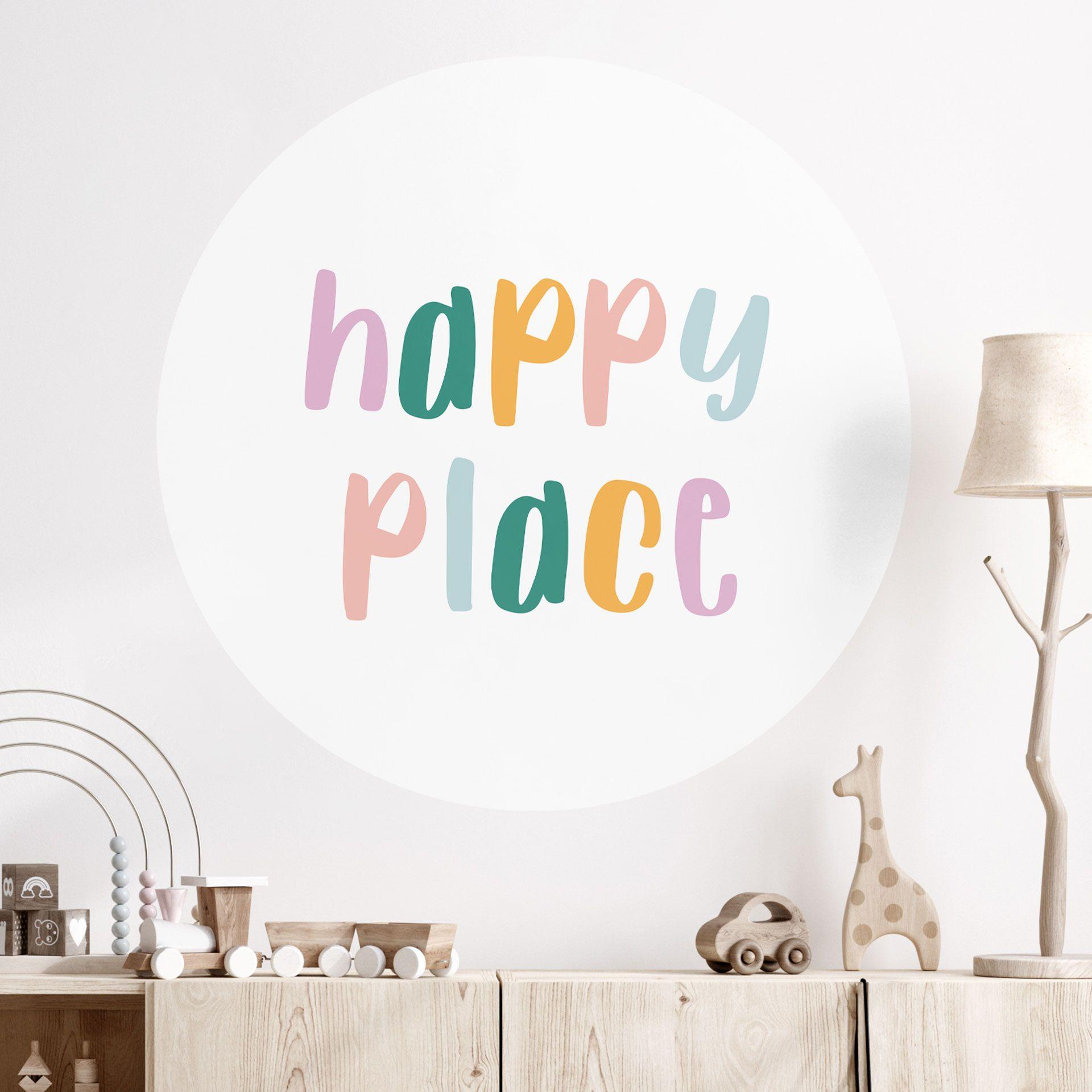 Vinilo decorativo - Happy place - Redondo