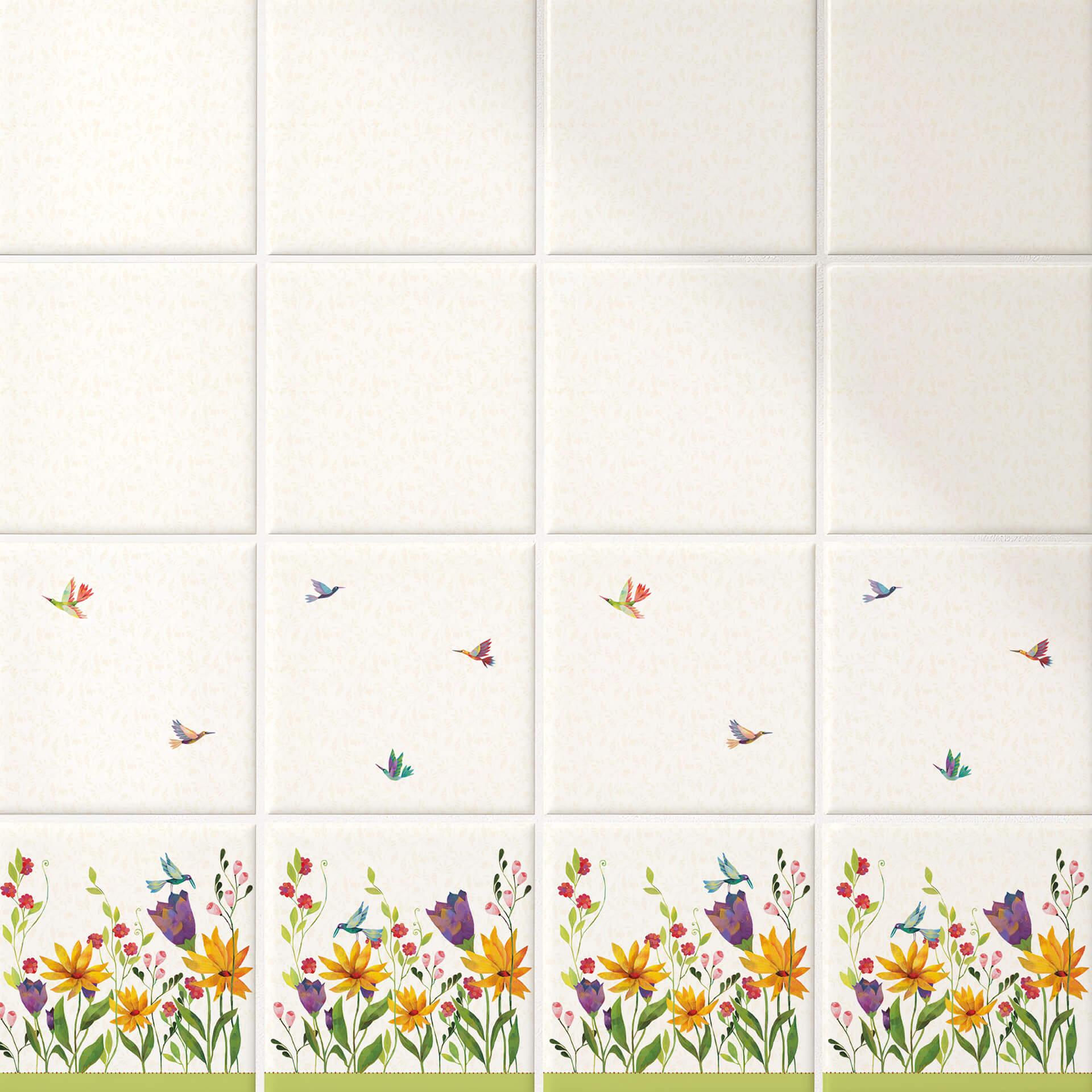 Azulejos Adhesivos Blanz - Poesía en flor - lote de 12