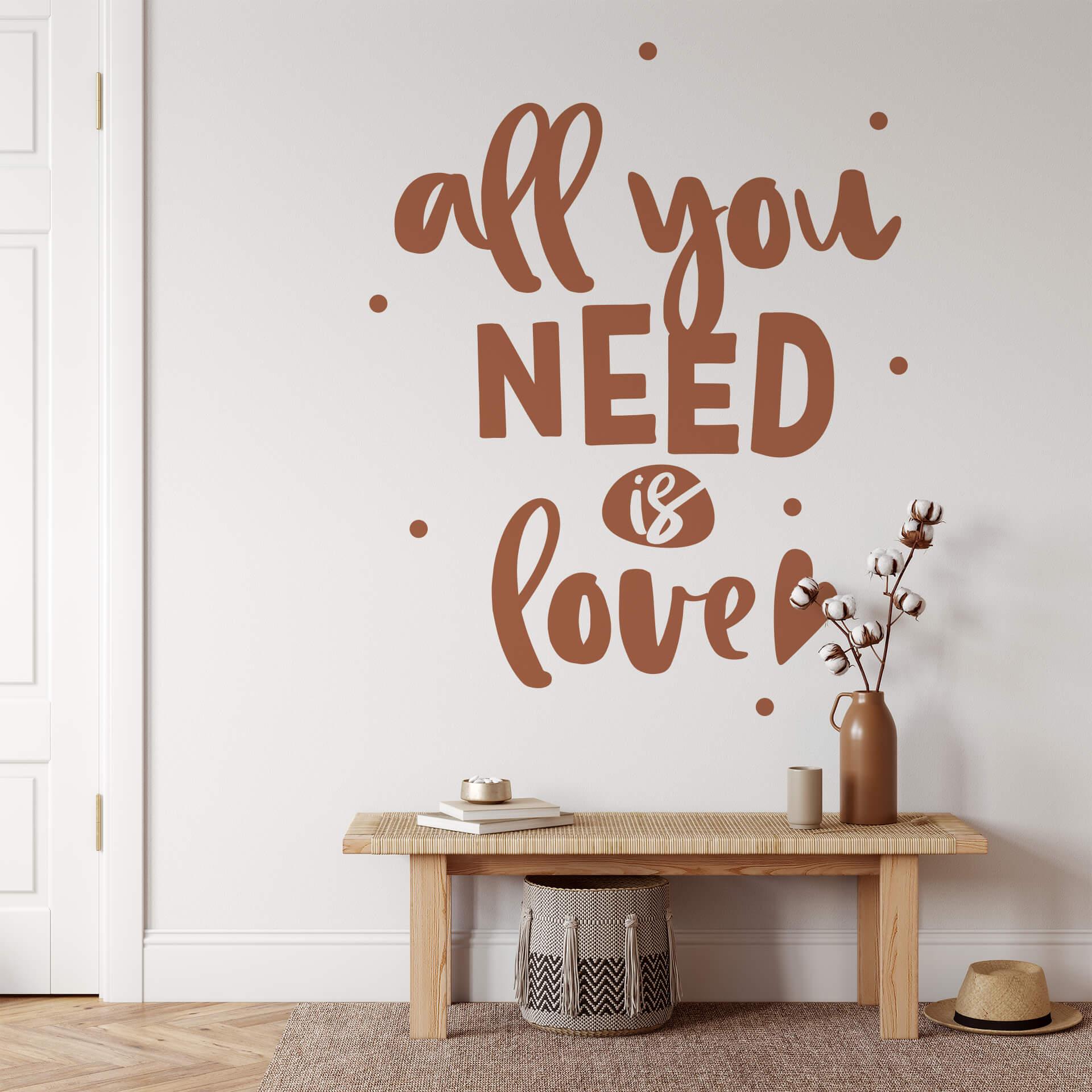 Muursticker All you need is Love