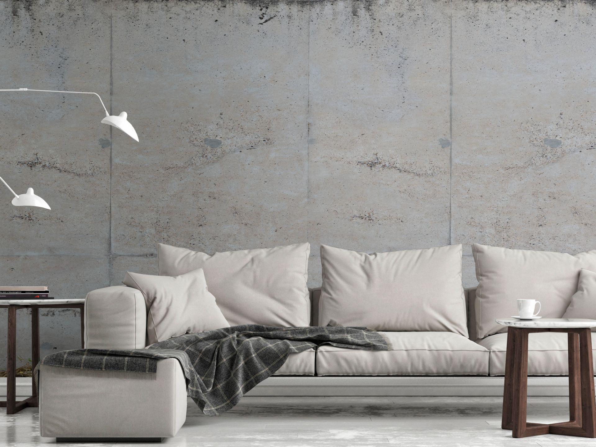 tapet betonvæg grå beige - non-woven tapet industri Livingwalls - mat og glat