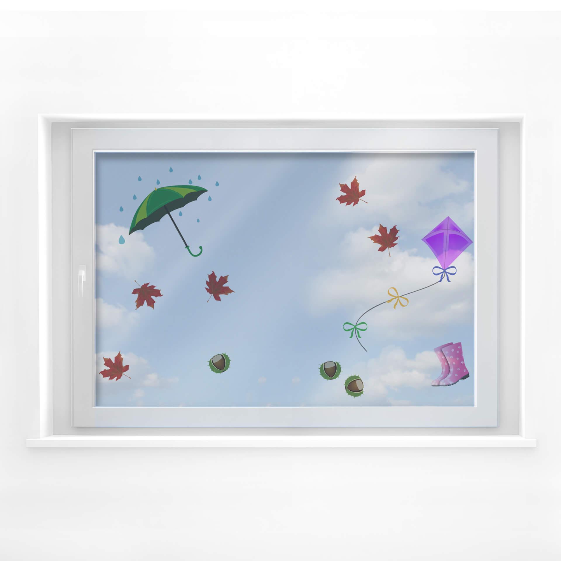 Decoración para ventanas otoño - set