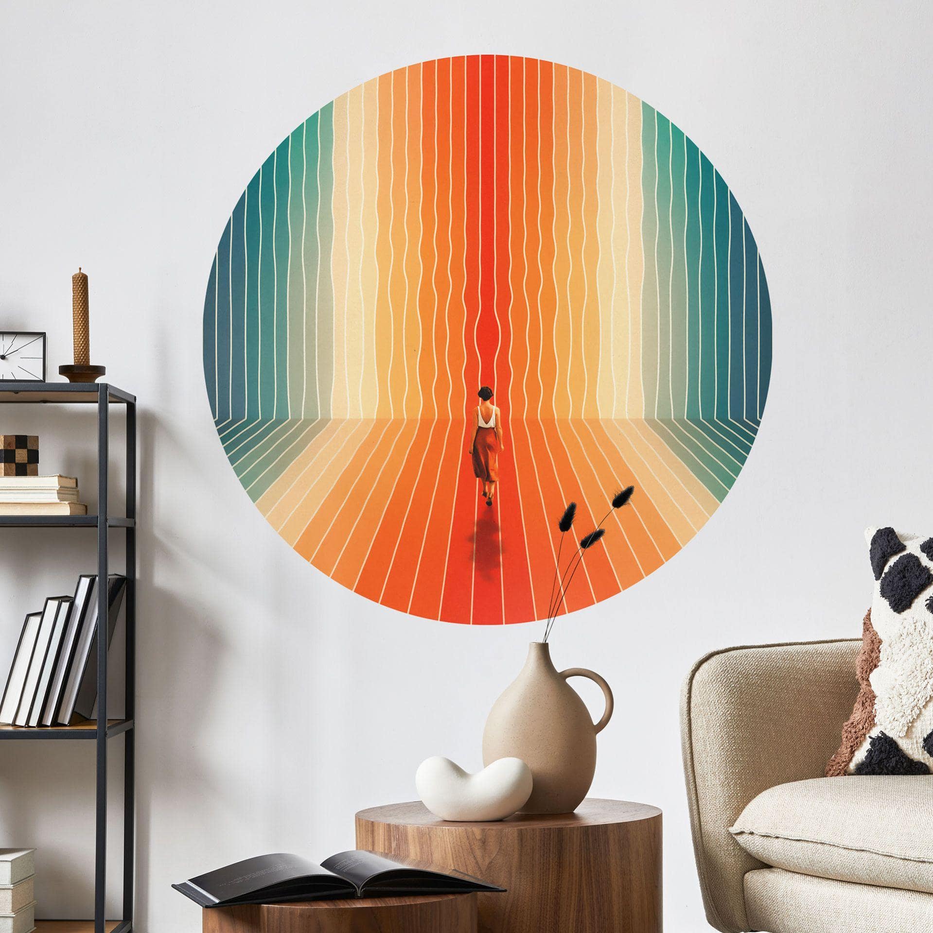 Vinilo decorativo Mujer delante del arco iris - Taudalpoi - Redondo
