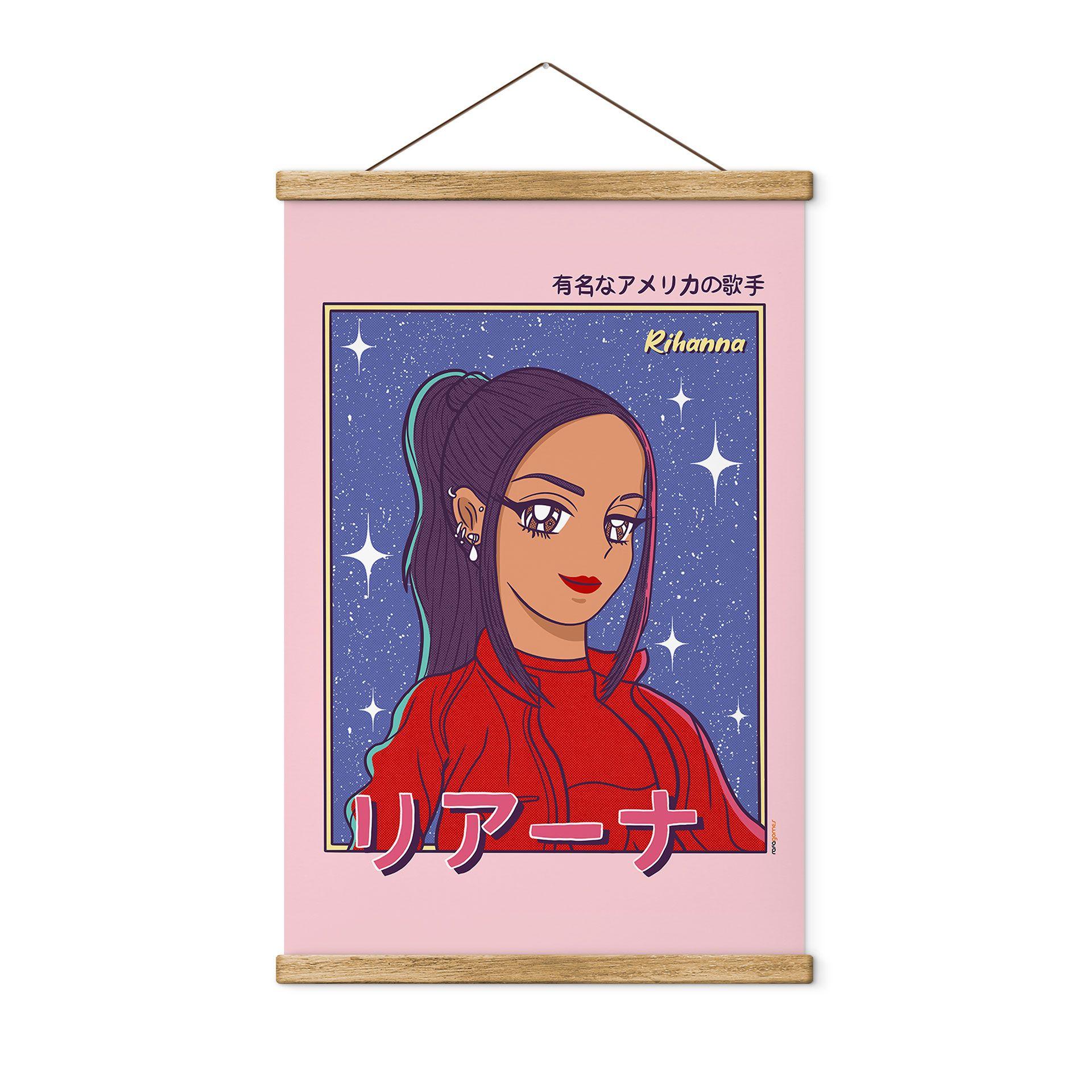 Póster de tela chica anime "Rihanna" - Gomes