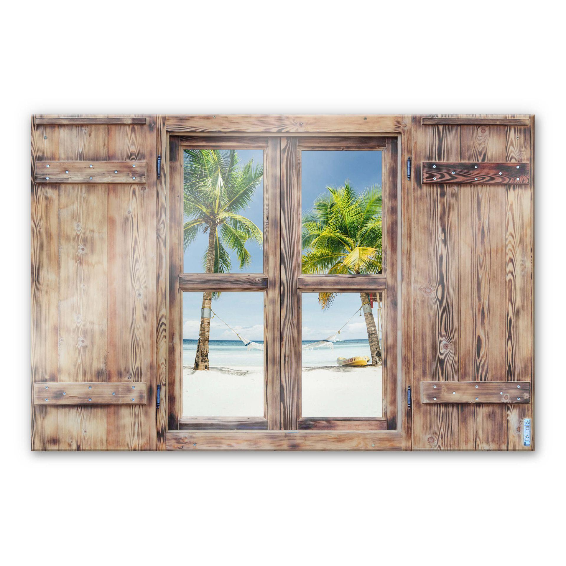 Glasschilderij Trompe L'oeil - Hangmat