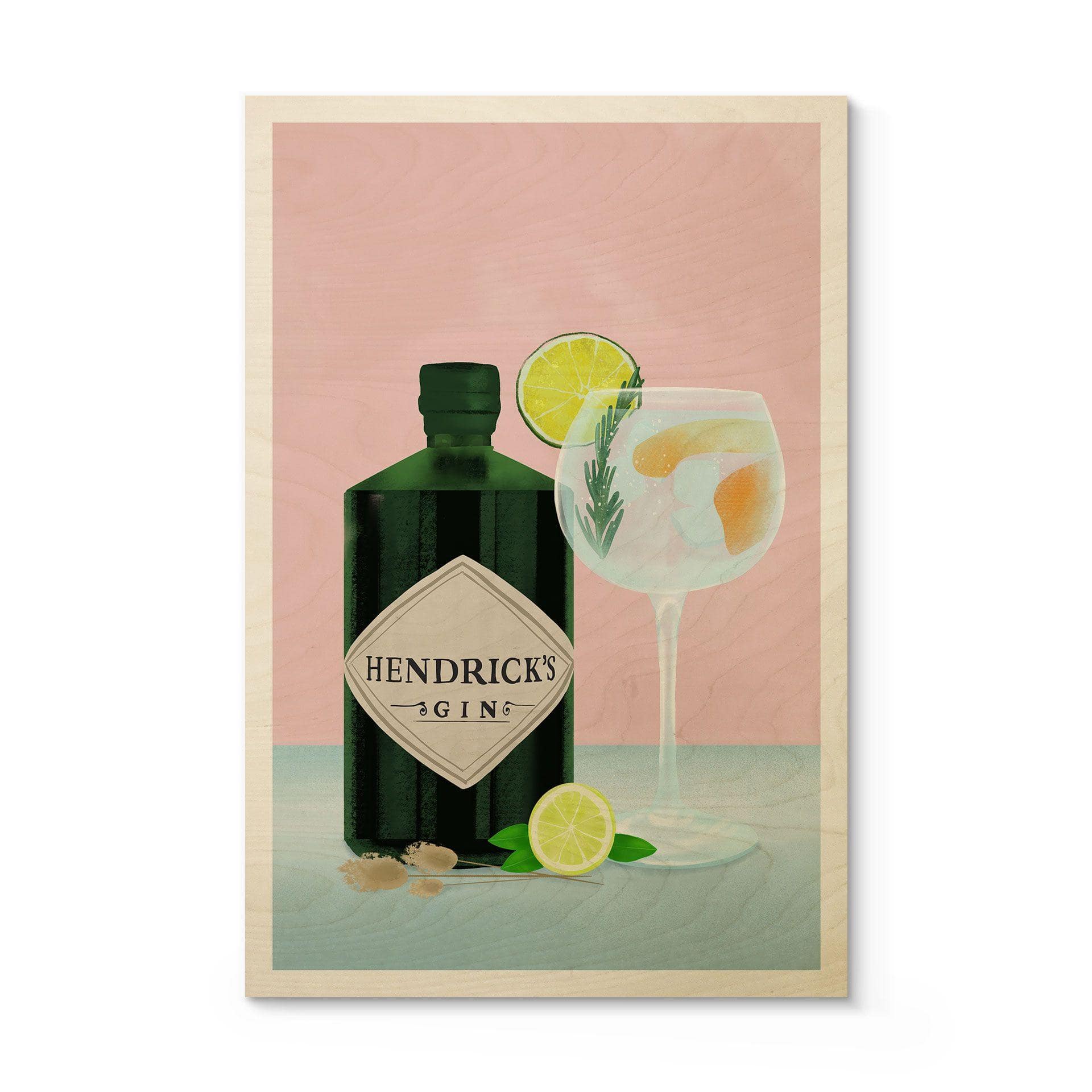 Cuadro de madera Cóctel Gin Tonic - Lizde