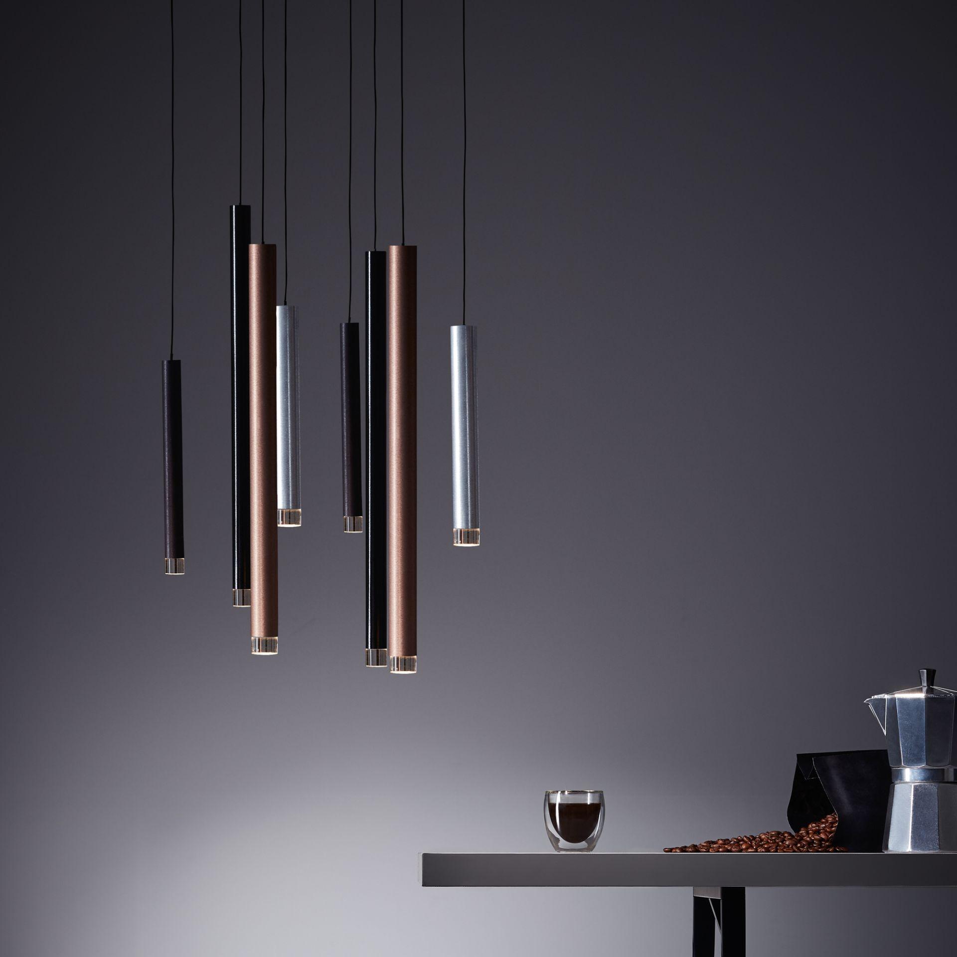 Pendelleuchte Eddy, braun, 180 x 40 cm, Metall